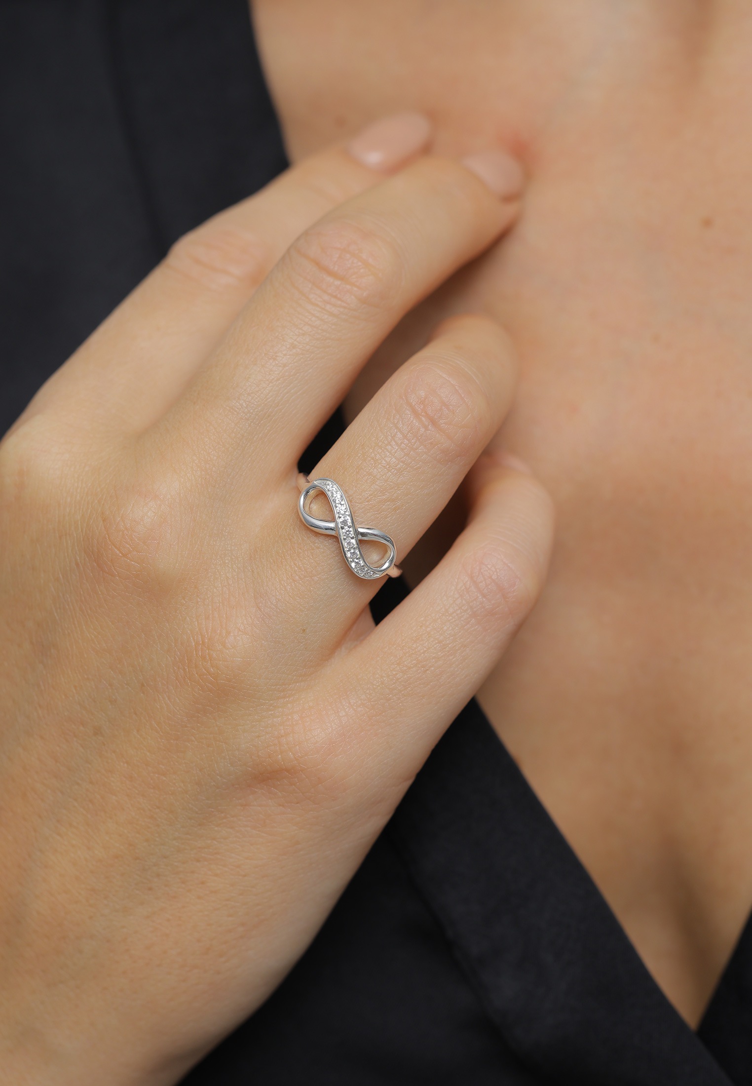 Elli Silberring »Ring Infinity Zirkonia Eye Catcher 925 Sterling Silber«