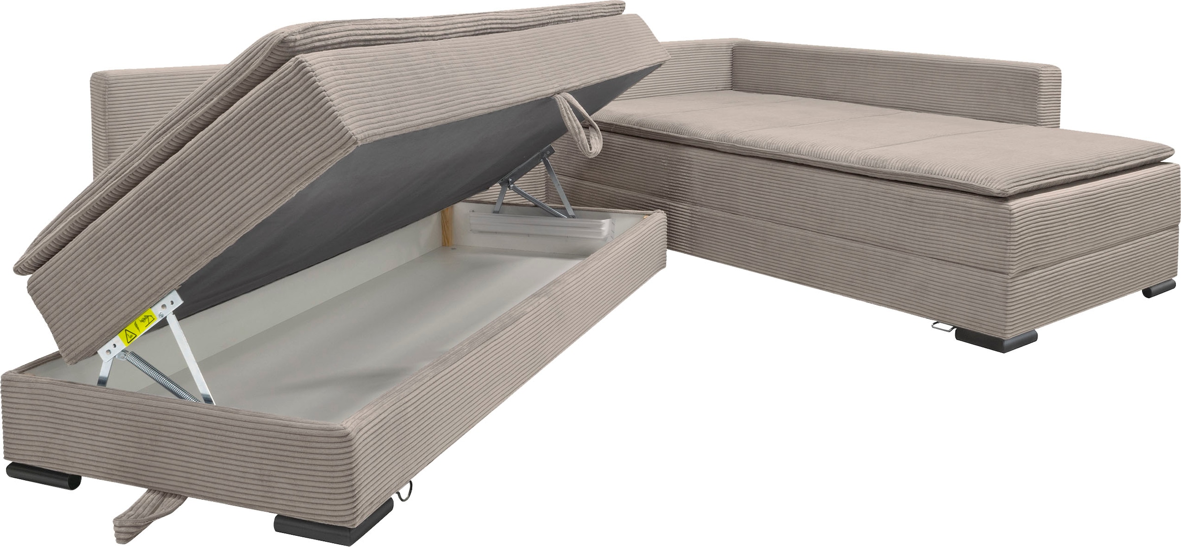 INOSIGN Ecksofa »Night & Day L-Form mit Dauer-Schlaffunktion, Cord-Bezug!«, inklusive Bettfunktion und Bettkasten
