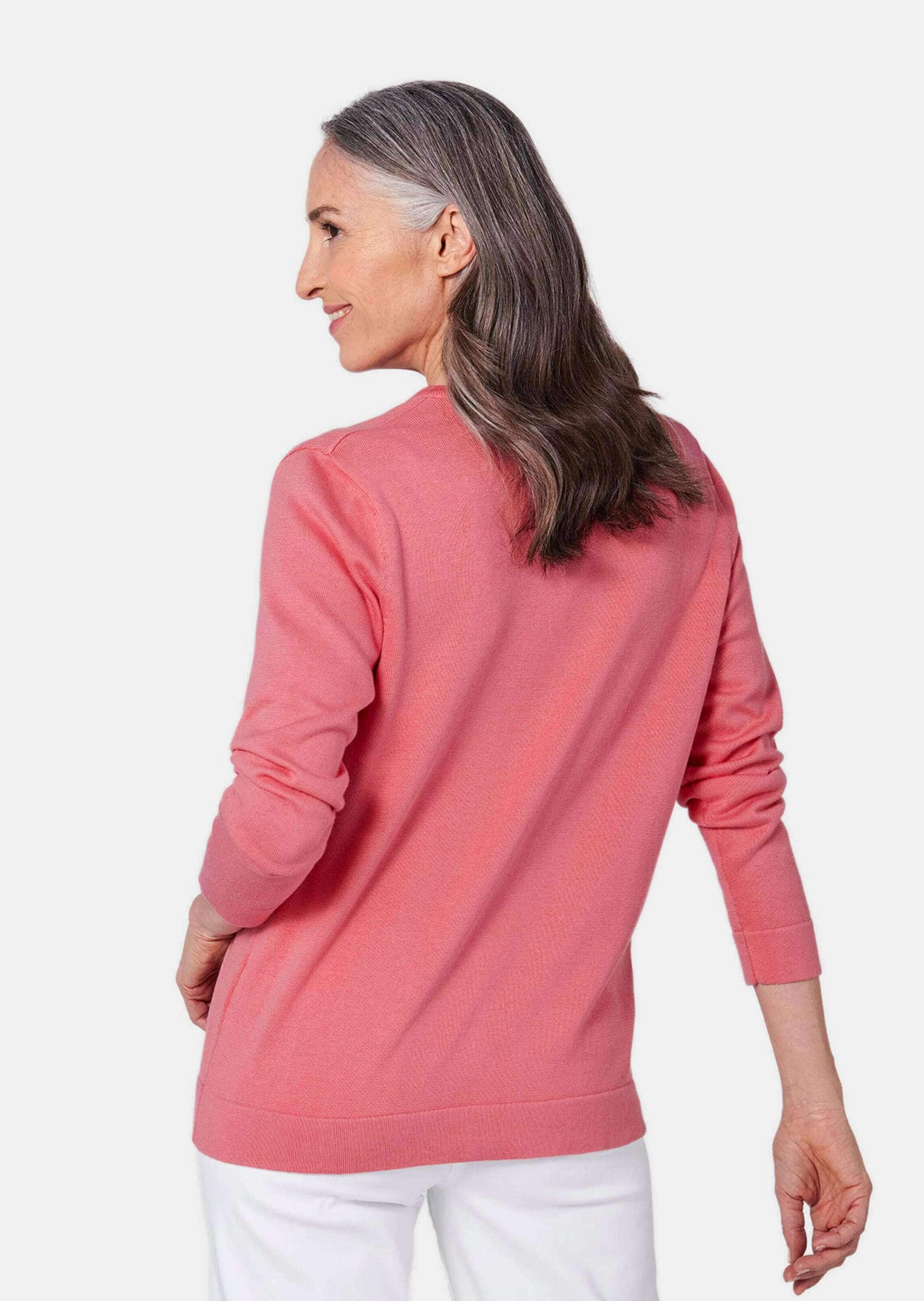 GOLDNER Strickpullover »Figurnahes Twin-Set aus Pima-Baumwolle« Ohne