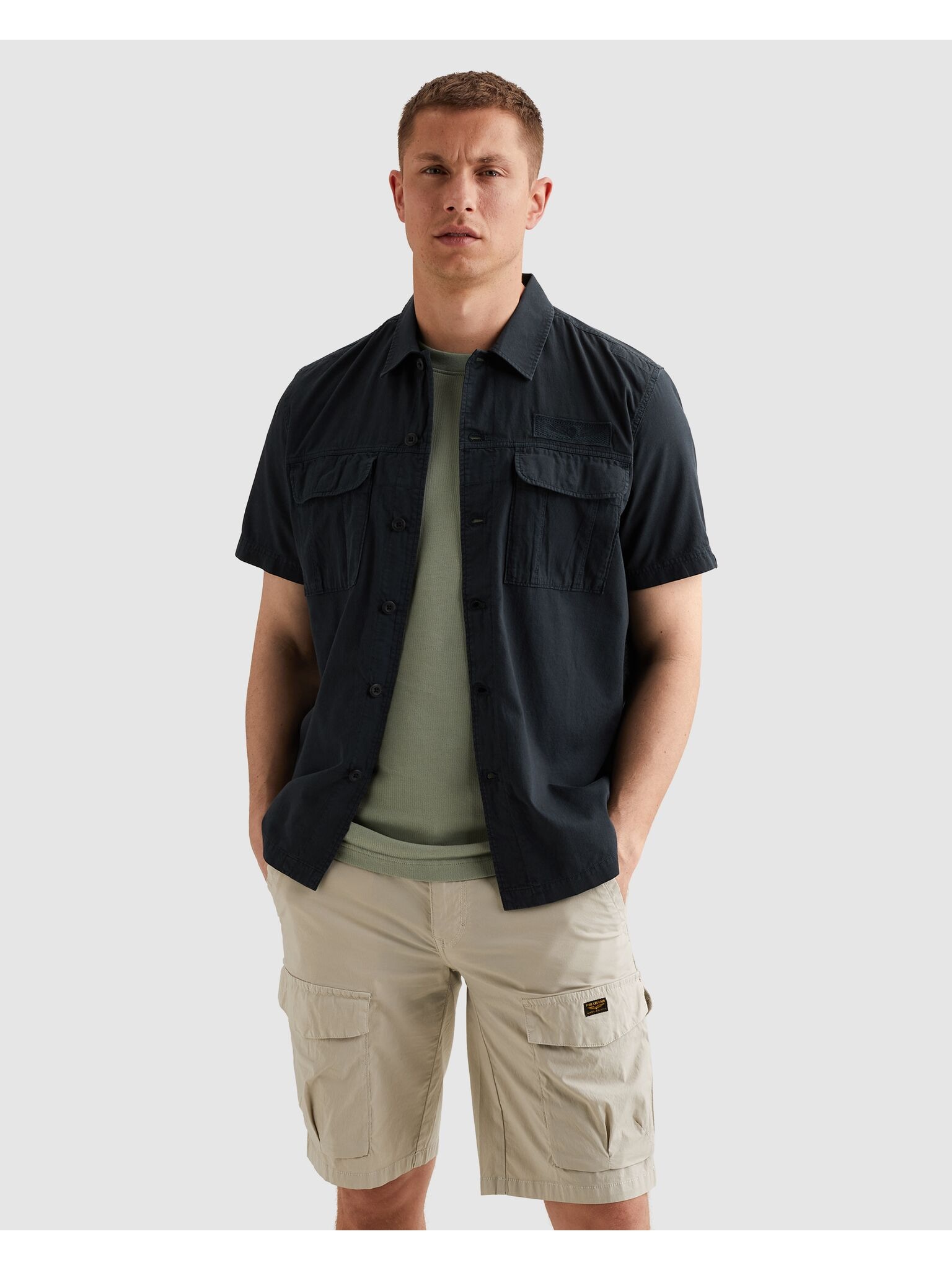 PME LEGEND Kurzarmhemd »Short Sleeve Shirt Ctn Bedford garment dye« Garment dye- Färbung