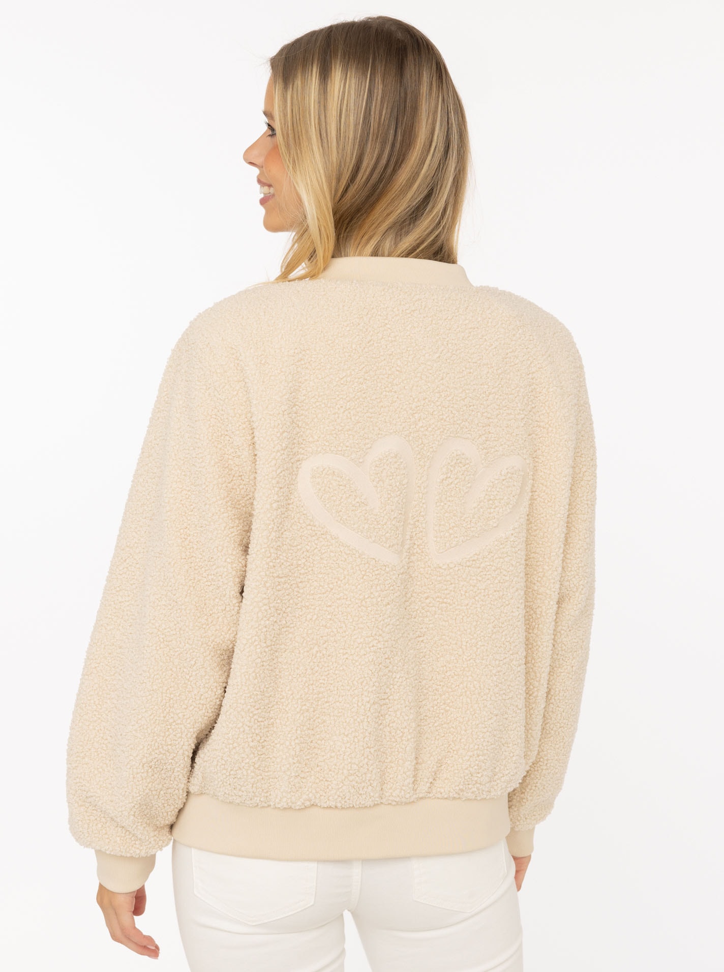 Zwillingsherz Bomberjacke »"Good Vibes"« ohne Kapuze große Herzen auf dem Rücken