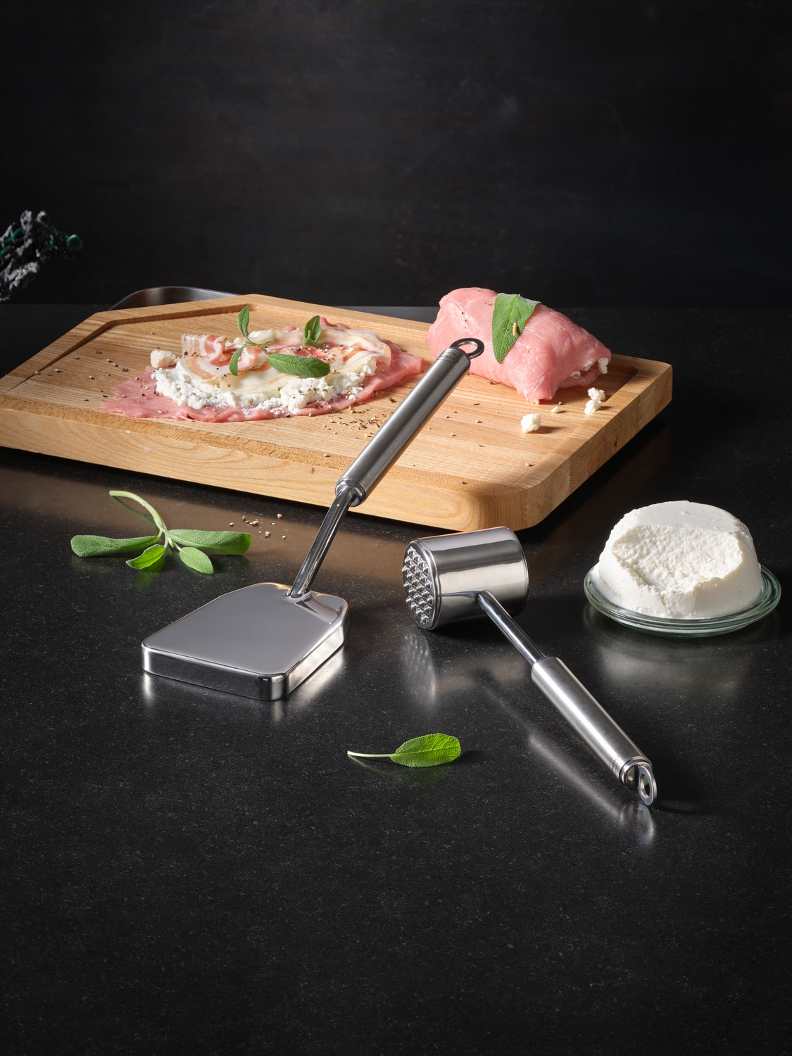 RÖSLE Fleischhammer, (1 St.), Hammer zum Klopfen von Fleisch, Edelstahl 18/10, spülmaschinengeeignet