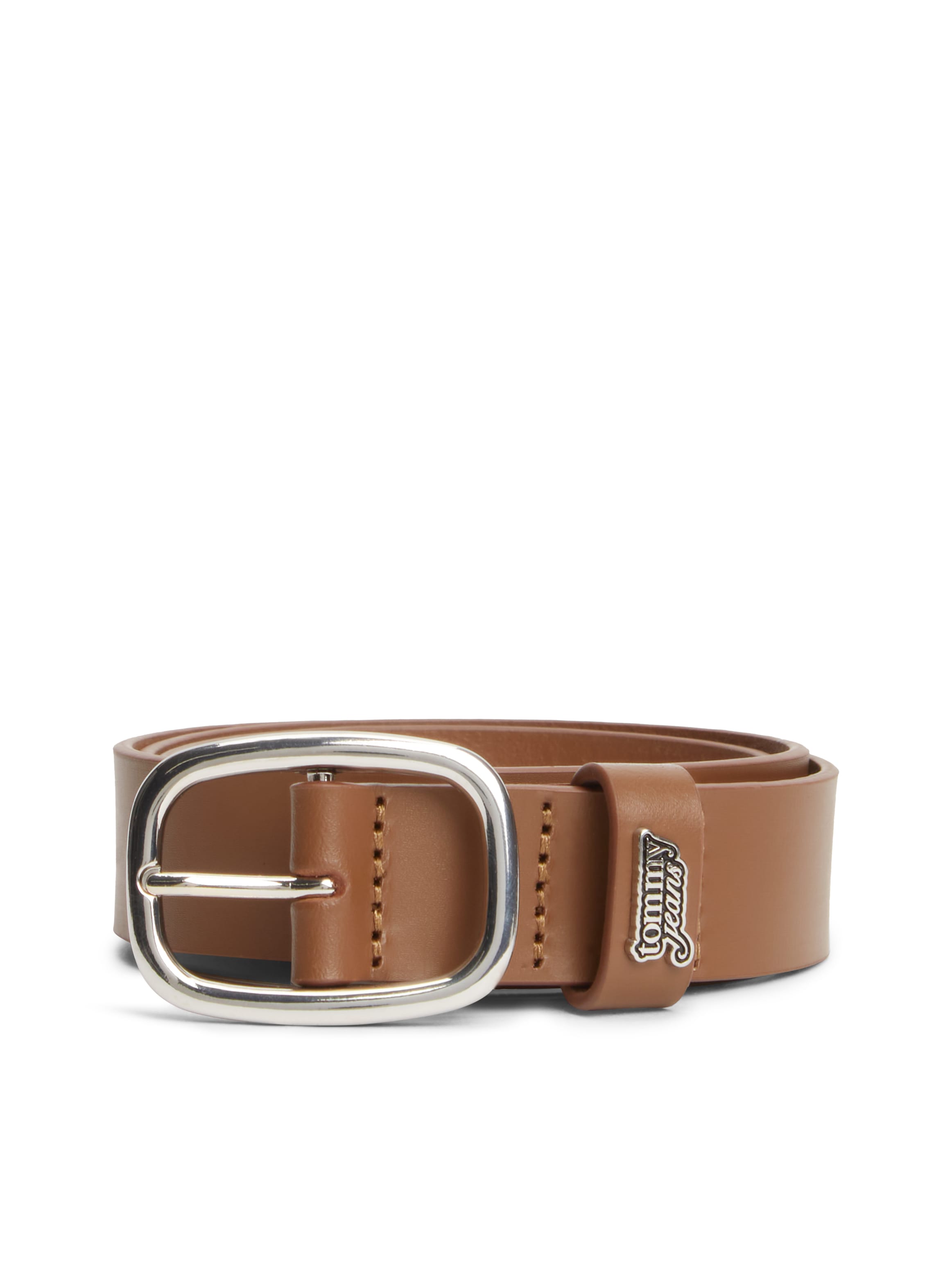 Tommy Jeans Ledergürtel »TJW OVAL 3.0 BUCKLE« Größenverstellbar mit Logodetail