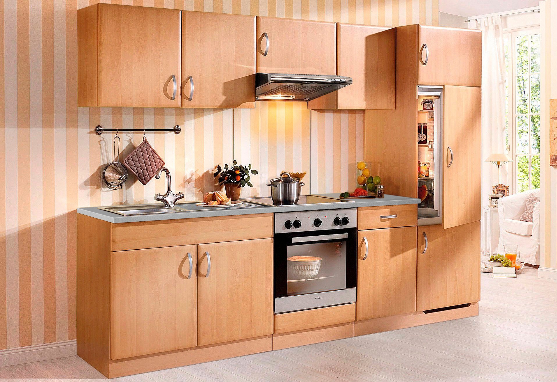 wiho Küchen Küchenzeile »Prag«, mit E-Geräten, Breite 270 cm auf Raten  bestellen