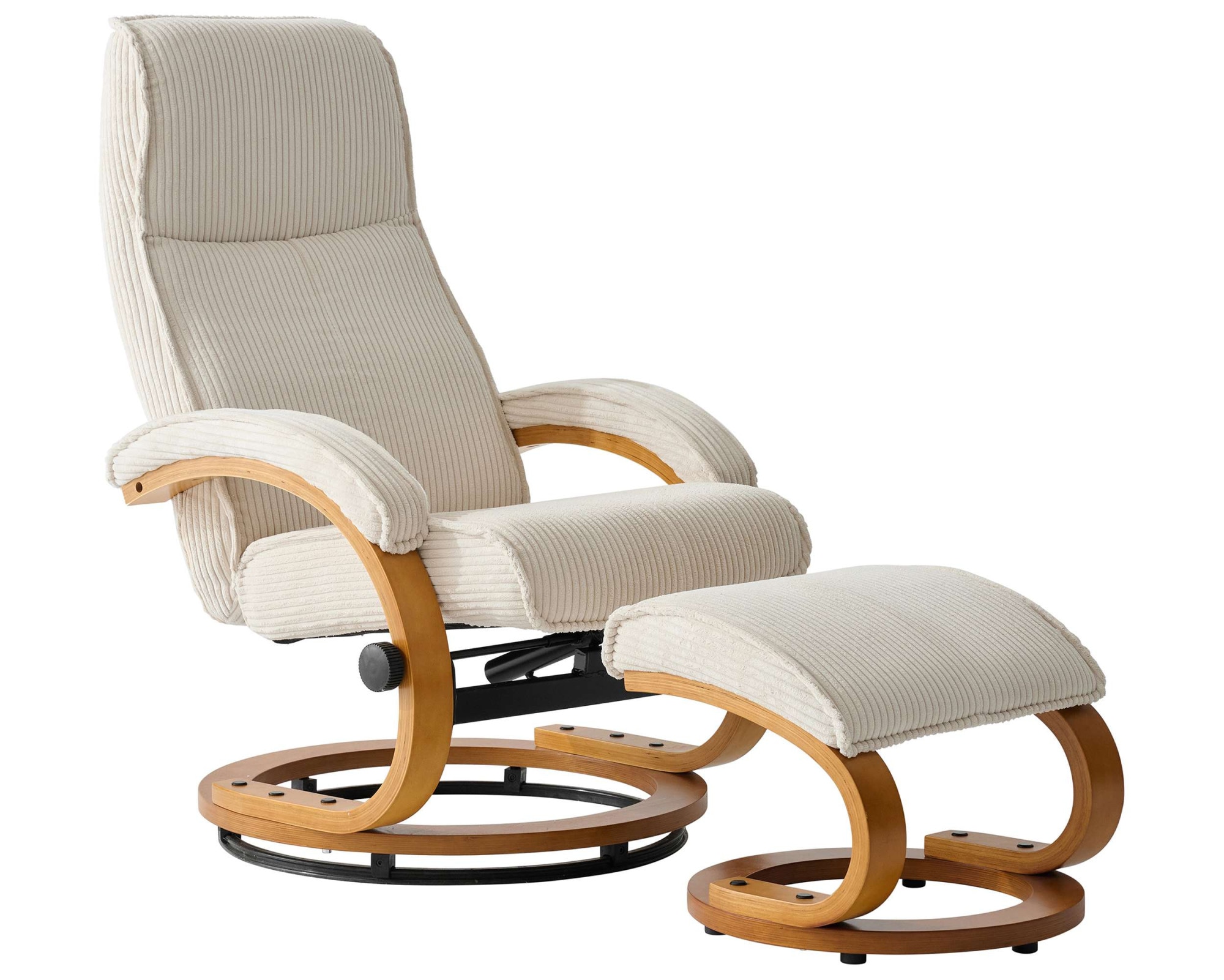 OTTO home Relaxsessel »mit Hocker PARIS neu: Cord - OTTO. Verlässliche Qualität.« bestehend aus Sessel und Hocker,  manuelle Relaxfunktion mit Drehfunktion, neu: Cord-Bezug