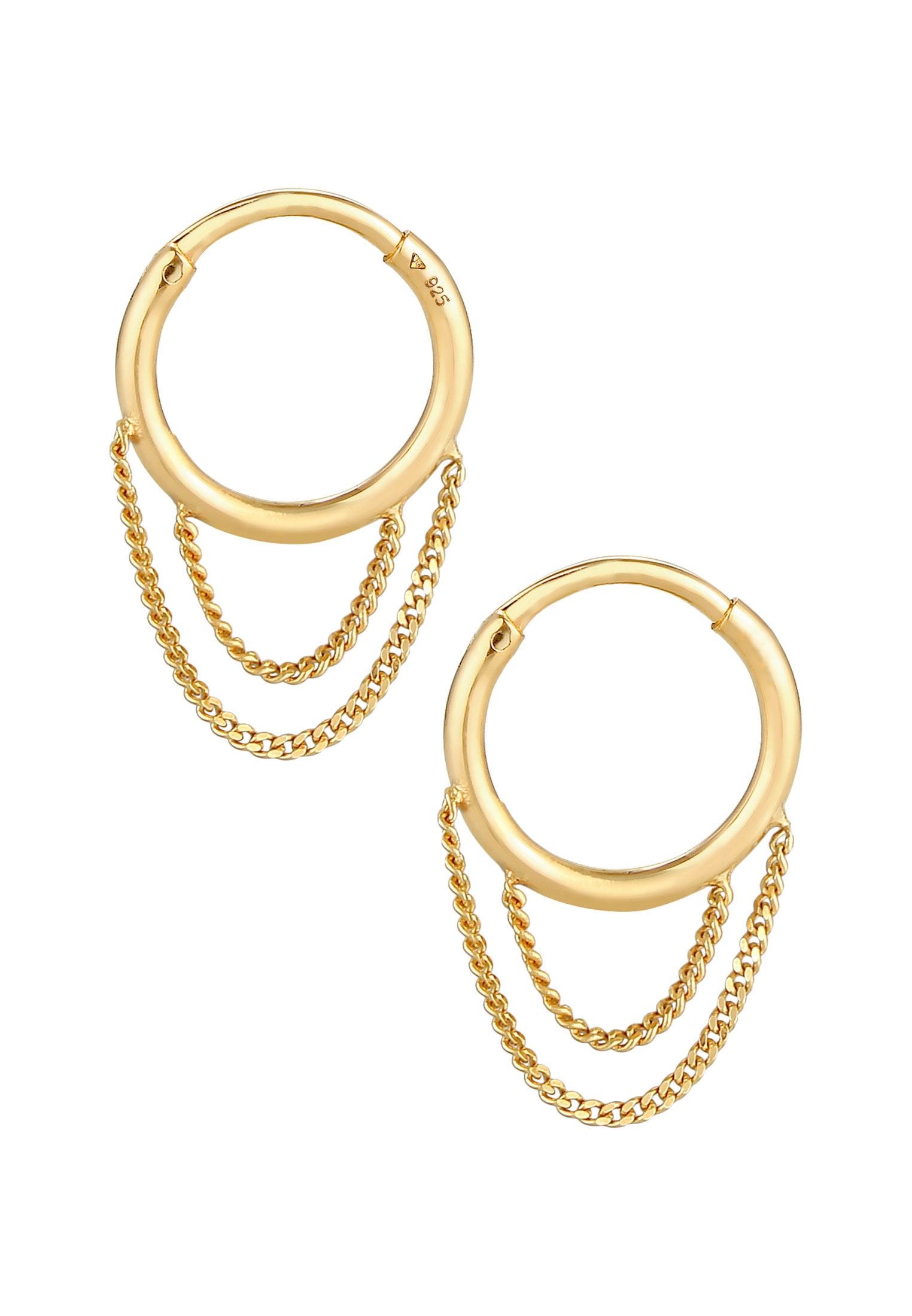 Elli Paar Ohrhänger »Ohrringe Ohrhänger Creole Panzer Ketten Glieder 925 Silber«