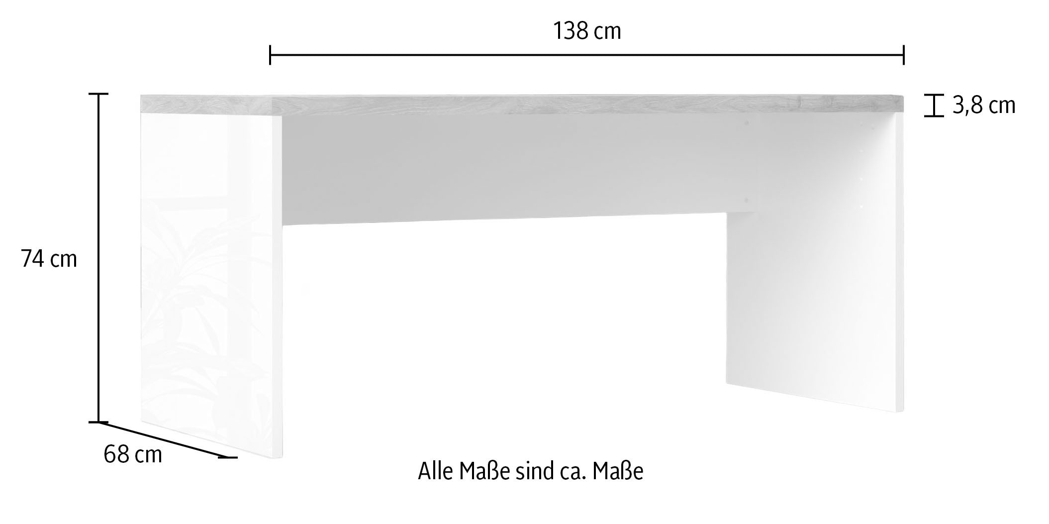 Home affaire Schreibtisch »Easy, Computertisch – 38 mm Platte, perfekt fürs Büro & Homeoffice« Breite 138 cm, in 2 Größen, optional erweiterbar