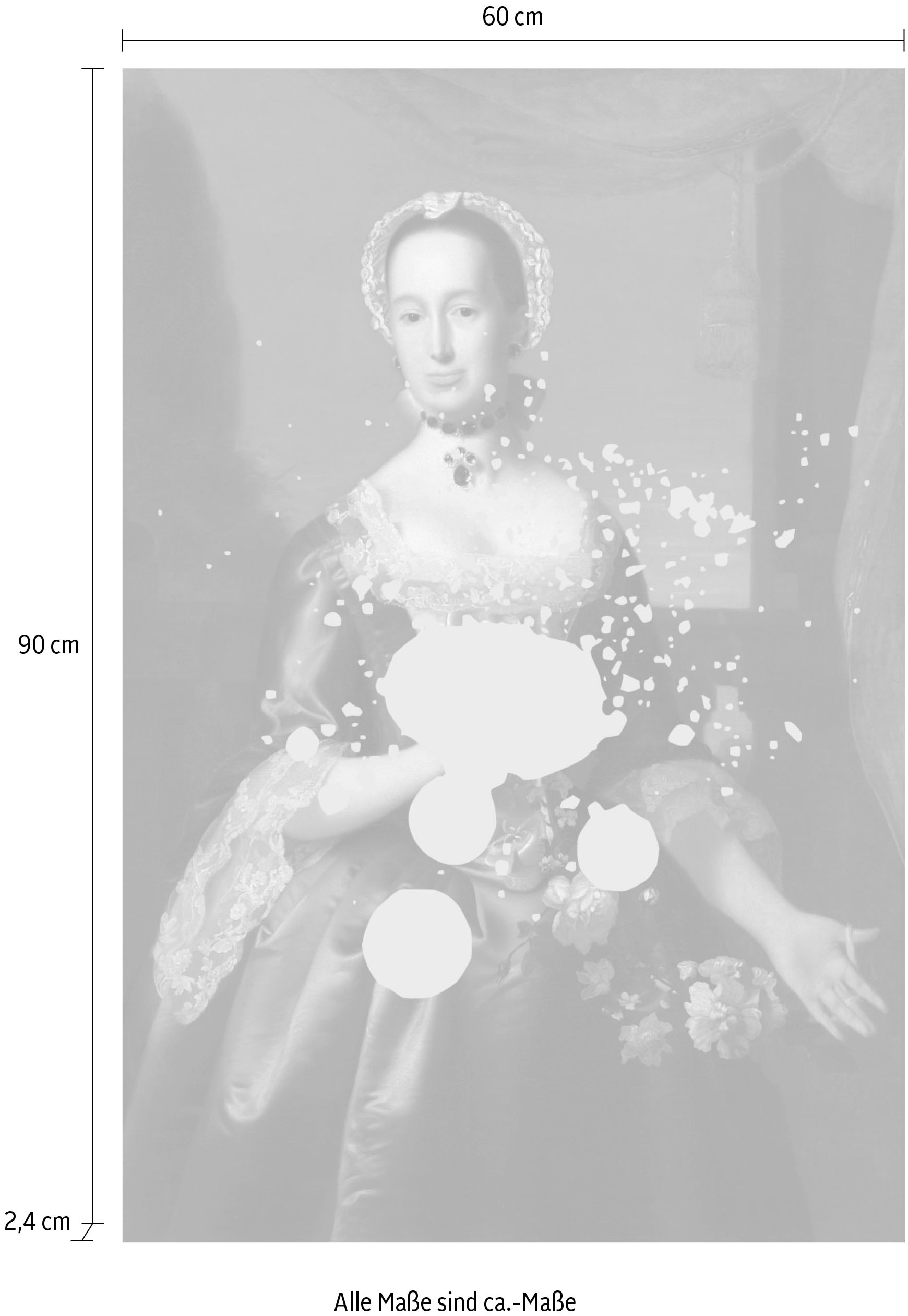 queence Acrylglasbild »Frau mit Farbklecks«, Kunst-Gemälde-Frau-Bilder von Frauen-Historische Persönlichkeiten-Formen, Fine Art-Print in Galeriequalität
