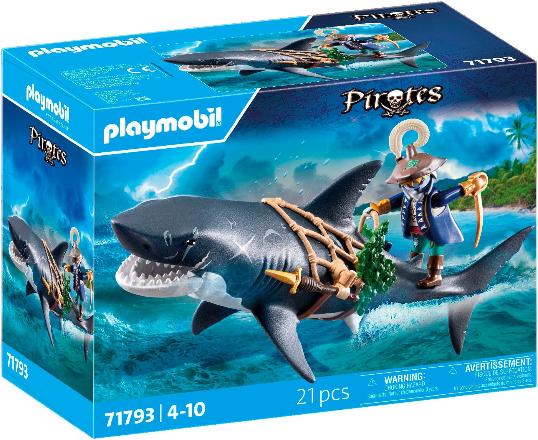 Playmobil® Konstruktions-Spielset »Gefahr durch Riesenhai (71793), Playmobil Pirates«, (21 St.)
