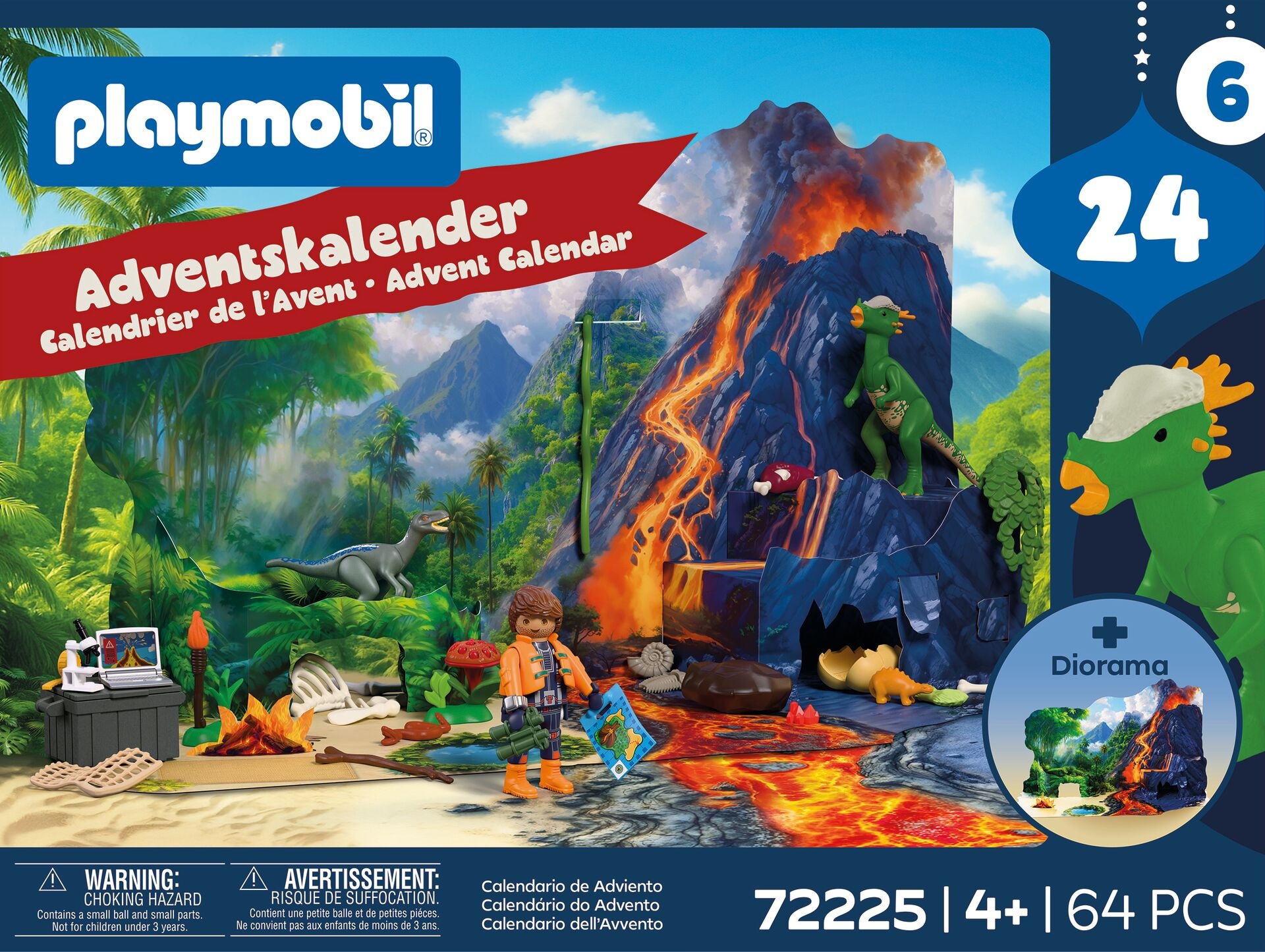 Playmobil® Spielzeug-Adventskalender »Spielbausteine, Dino-Expedition (72225), Dinos« ab 4 Jahren Made in Europe