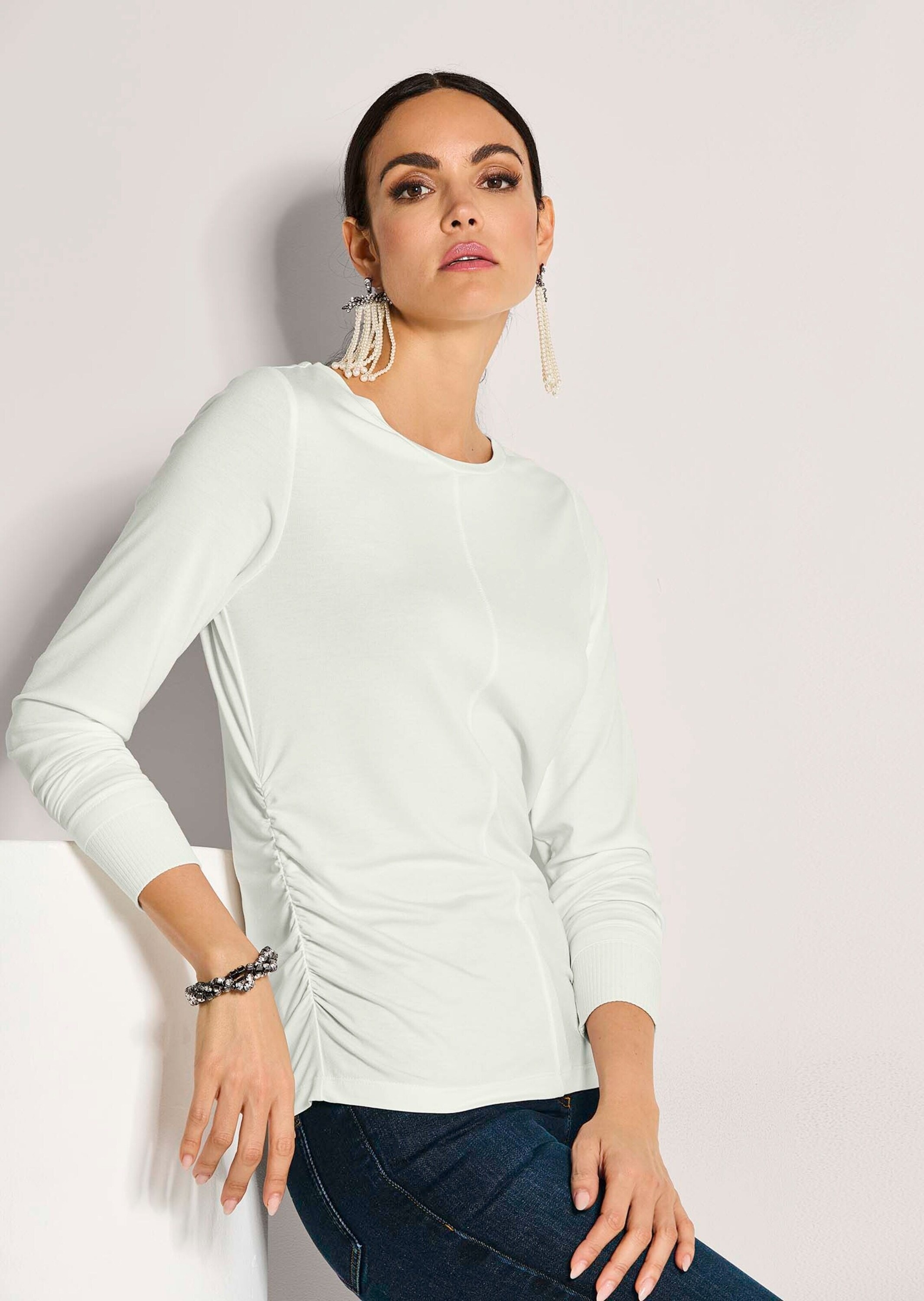 MADELEINE Langarmshirt »Shirt Langarm-Shirt mit gerafften Seiten« Jerseyshirt