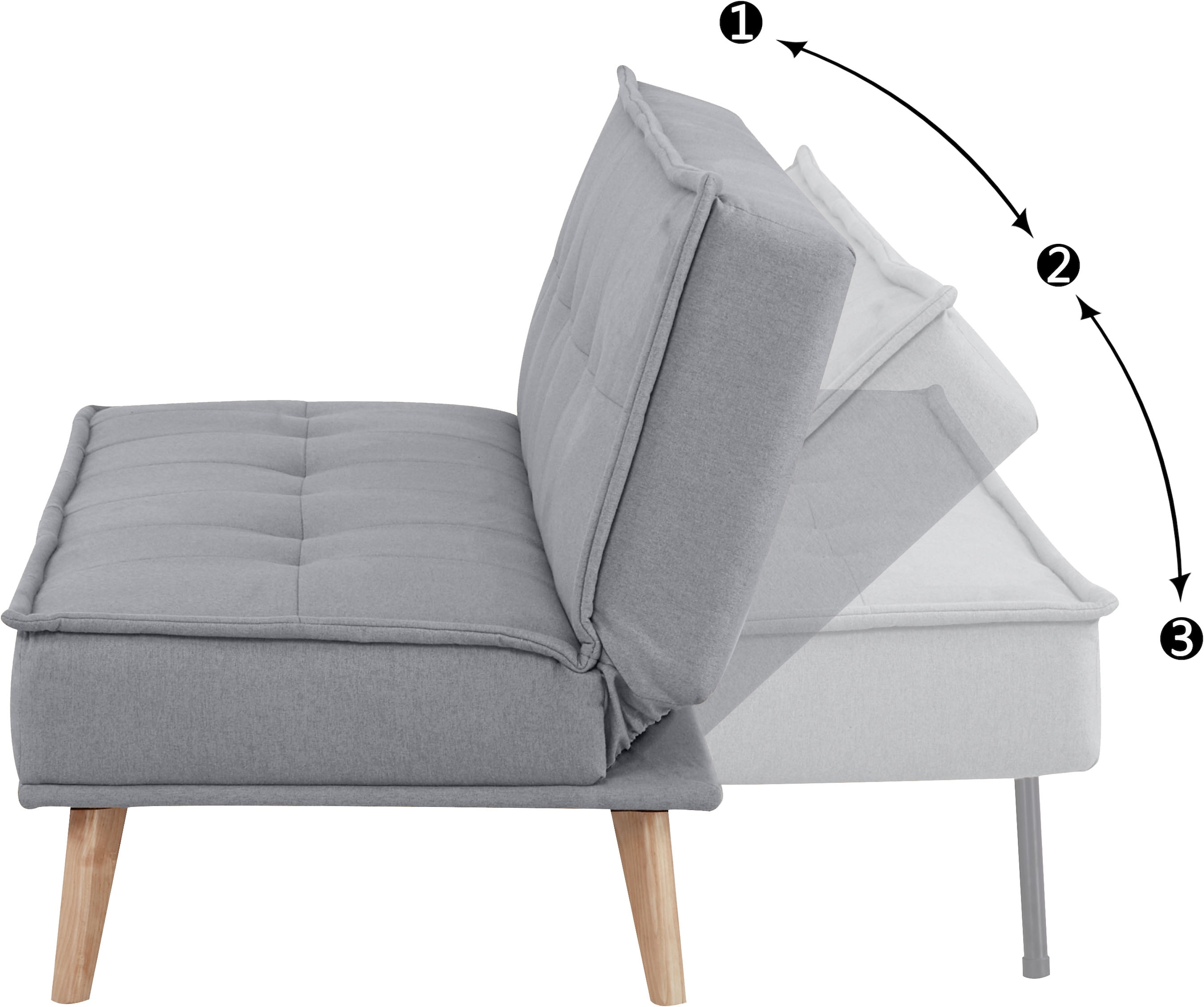 INOSIGN Schlafsofa »MENDOTA, 181 cm, 3-Sitzer mit Schlaffunktion,«, verstellbarer Rückenlehne, Klappmechanismus