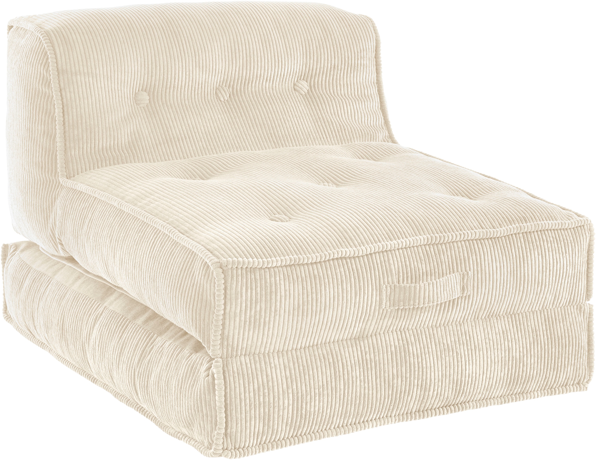 INOSIGN Sessel »Pia«, Loungesessel aus Cord, in 2 Größen, mit Schlaffunktion,  Pouf-Funktion. auf Raten kaufen