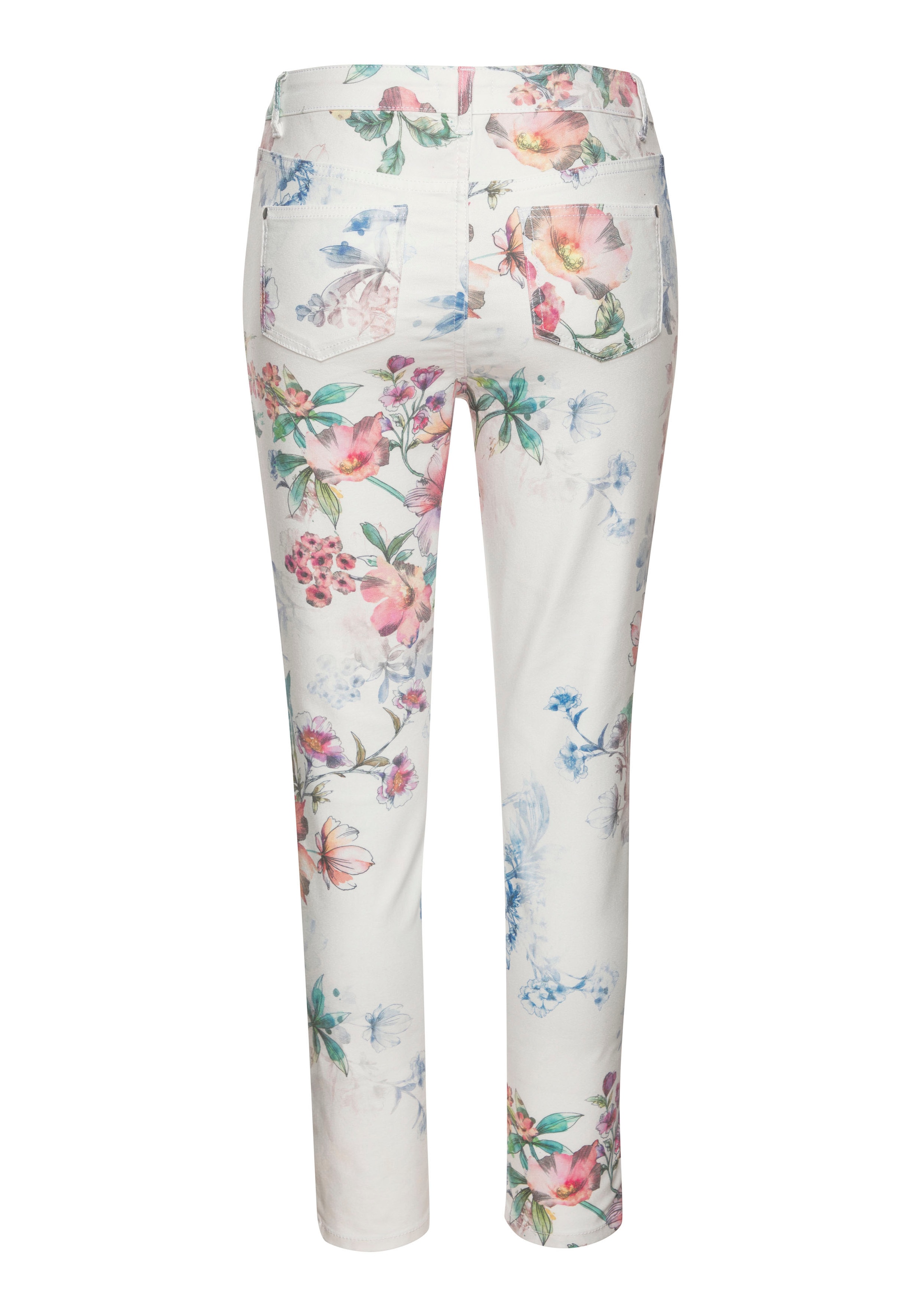 LASCANA 7/8-Jeggings, mit Blumenprint, Skinny Jeans aus elastischem Baumwoll-Mix