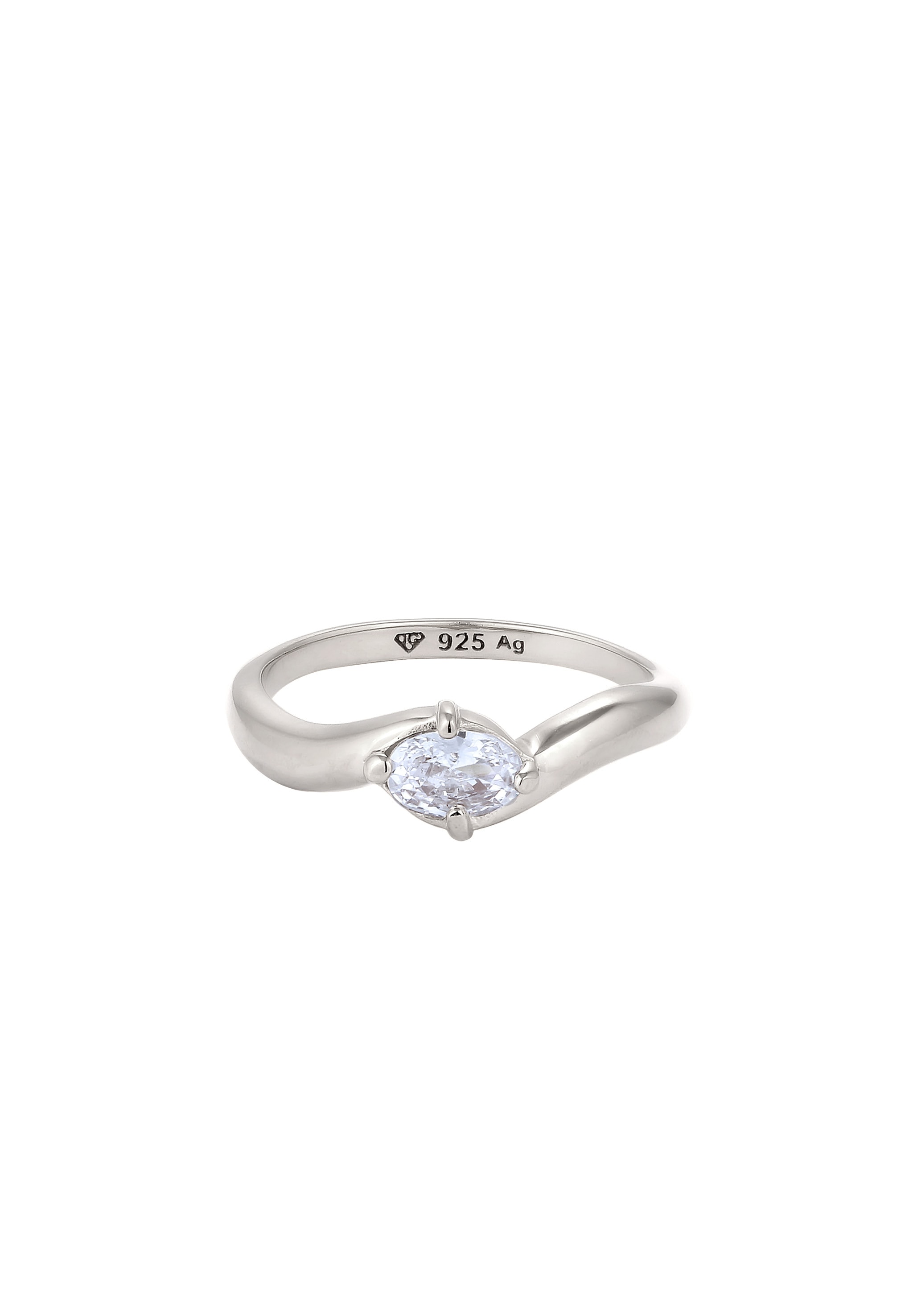 Elli Silberring »Ring Zirkonia Oval Weiß 925 Sterling Silber«