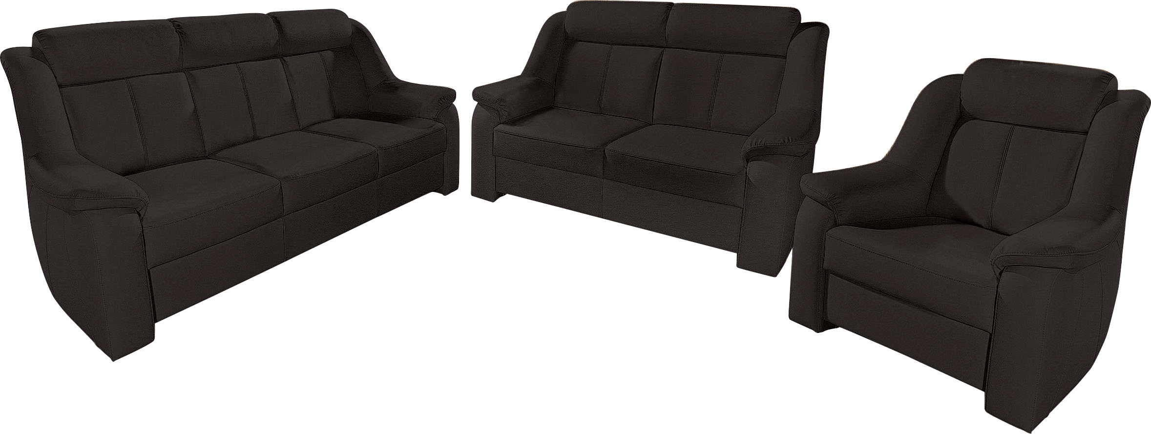 sit&more Polstergarnitur »Basel« Set, bestehend aus 3-Sitzer + 2-Sitzer + Sessel