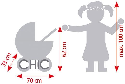 CHIC2000 Puppenbuggy »Jogging-Buggy Lola, Grau-Rosa«, mit klappbarem Verdeck
