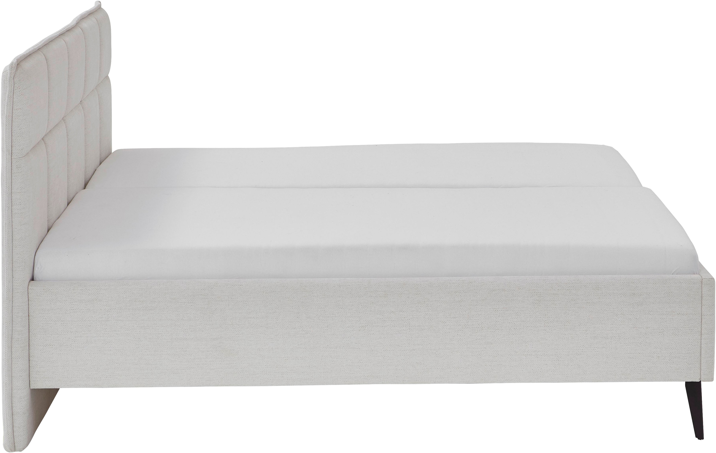 meise.möbel Polsterbett »Paulo wahlweise mit Bettkasten, erhältlich in den Breiten 160 & 180cm« wahlweise mit Holz- oder Metallfuß