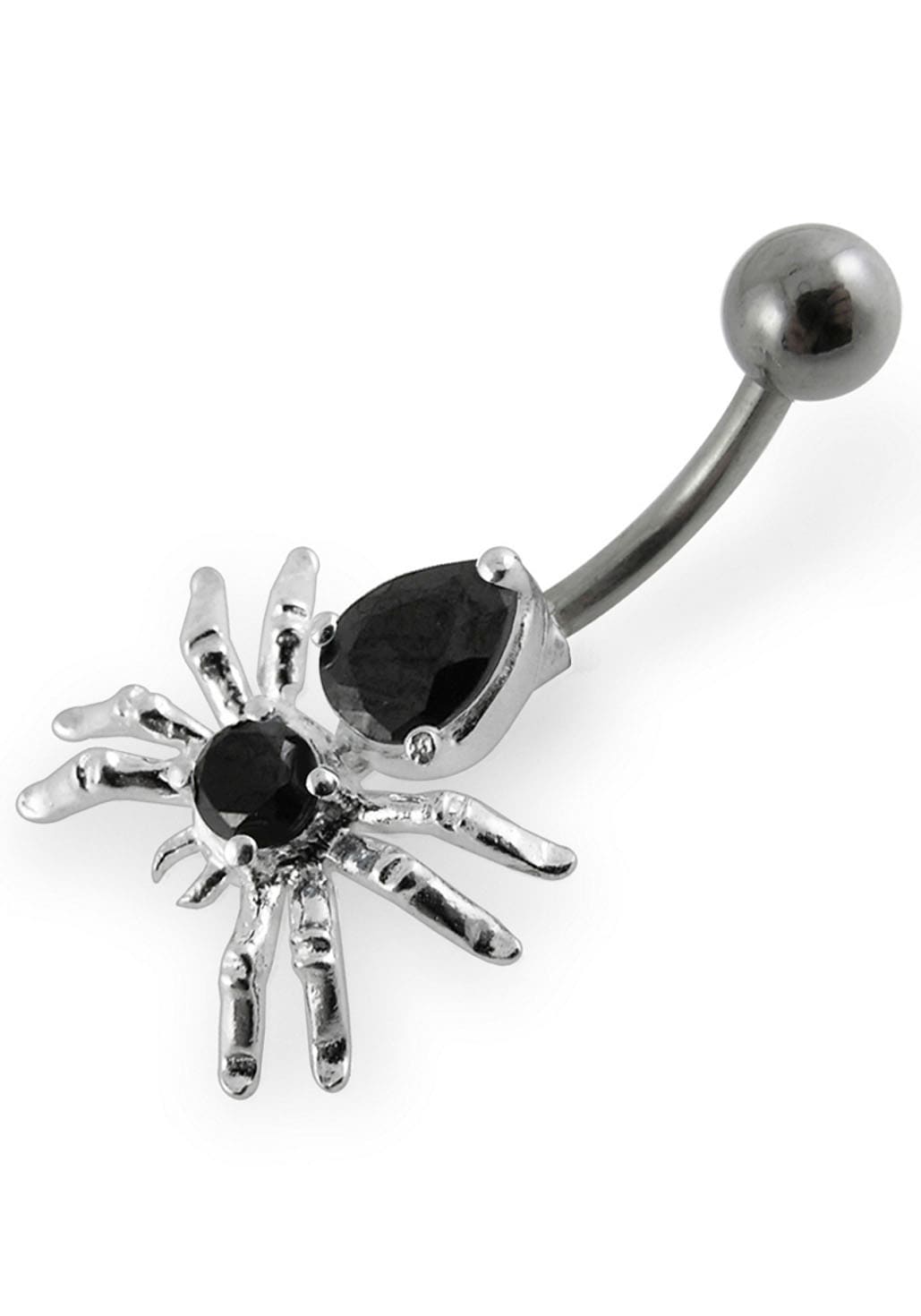 Firetti Bauchnabelpiercing »Schmuck Geschenk Piercing Silber Körperschmuck BLACK SPIDER Spinne«, mit Zirkonia (synth.)