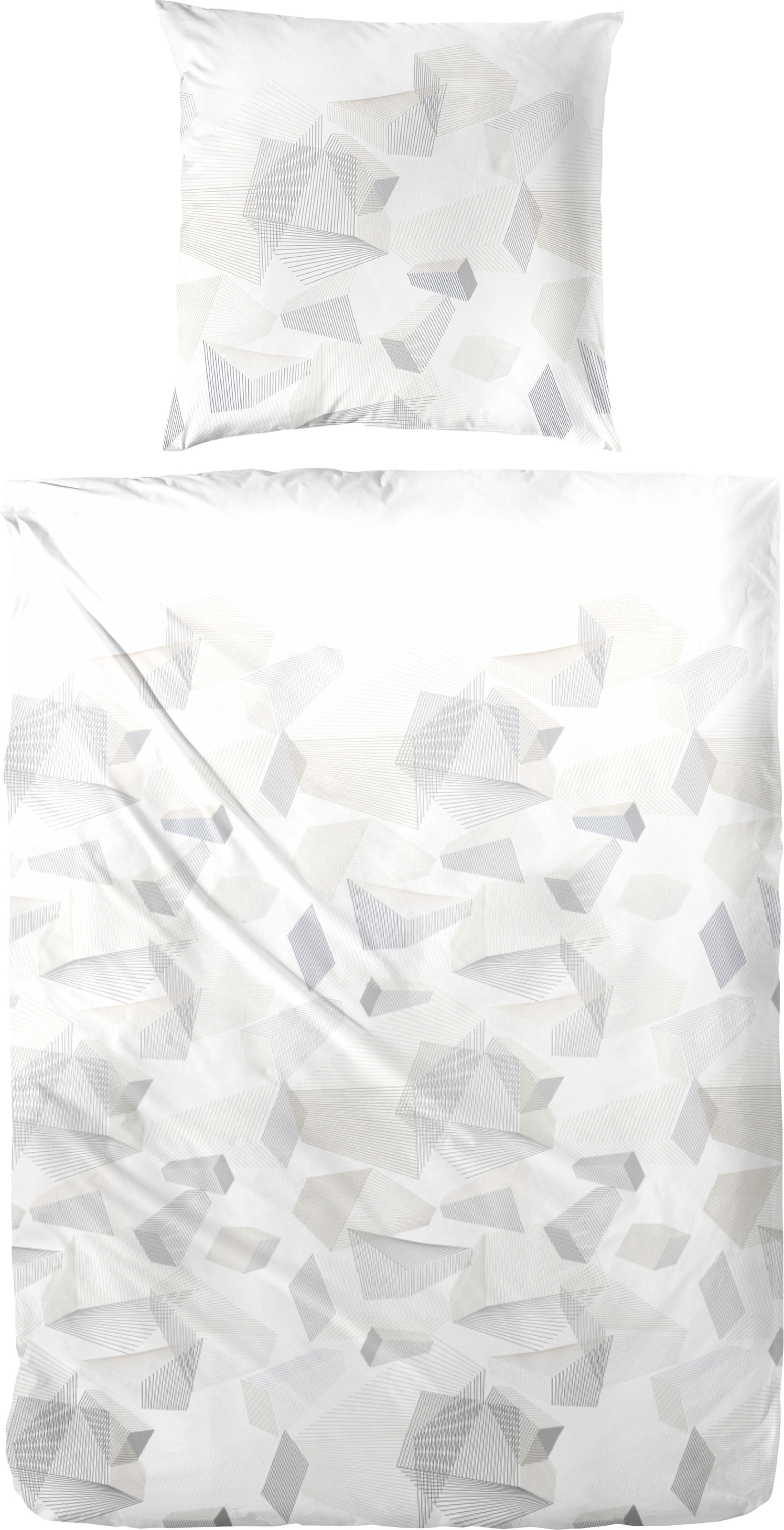 Primera Bettwäsche "Mako-Satin-Bettwäsche Sky Crystal" 2 Stk. mit abstrakten Formen