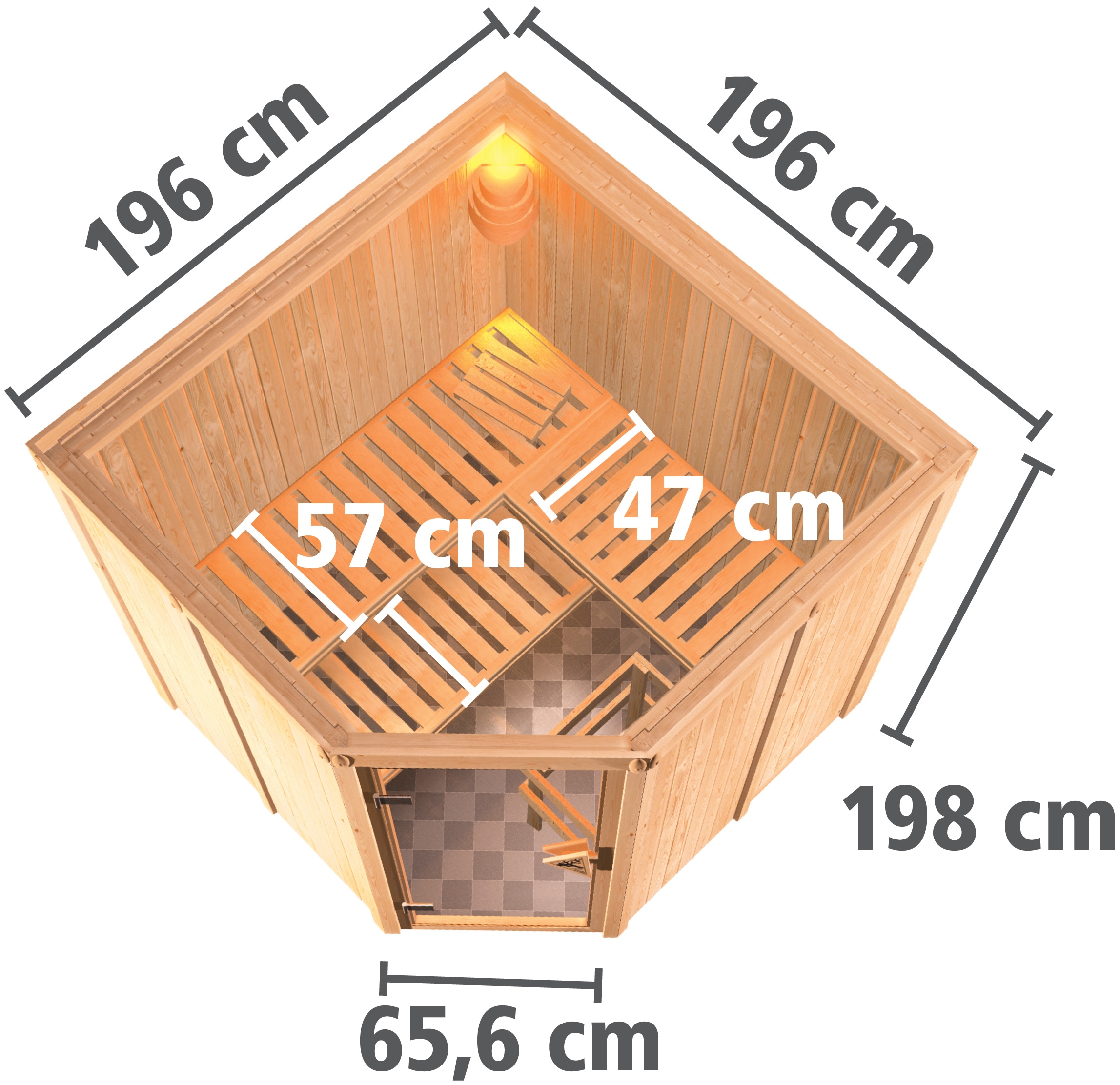 Karibu Sauna »Jarin« Set,  ohne Ofen