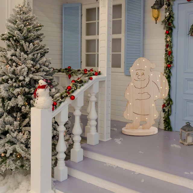 näve LED Dekoobjekt »Santa, Weihnachtsdeko aus Holz«, Holz-Stehleuchte,  Höhe ca. 80 cm, Batteriebetrieben online kaufen | mit 3 Jahren XXL Garantie