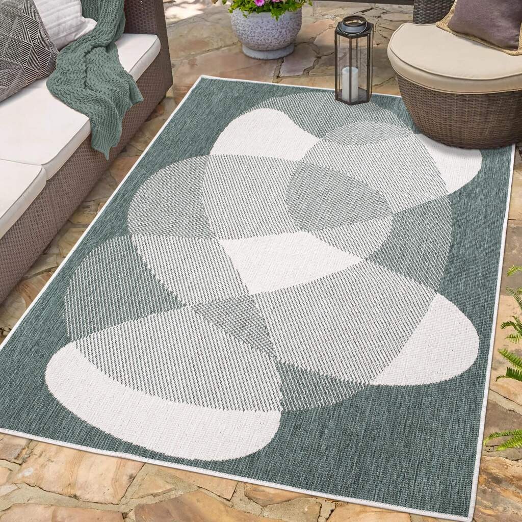 Carpet City Outdoorteppich »DUO RUG 5835«, rechteckig, 5 mm Höhe, Wendeteppich Wetterfest In- & Outdoor, Balkon, Terrasse, Wohnzimmer