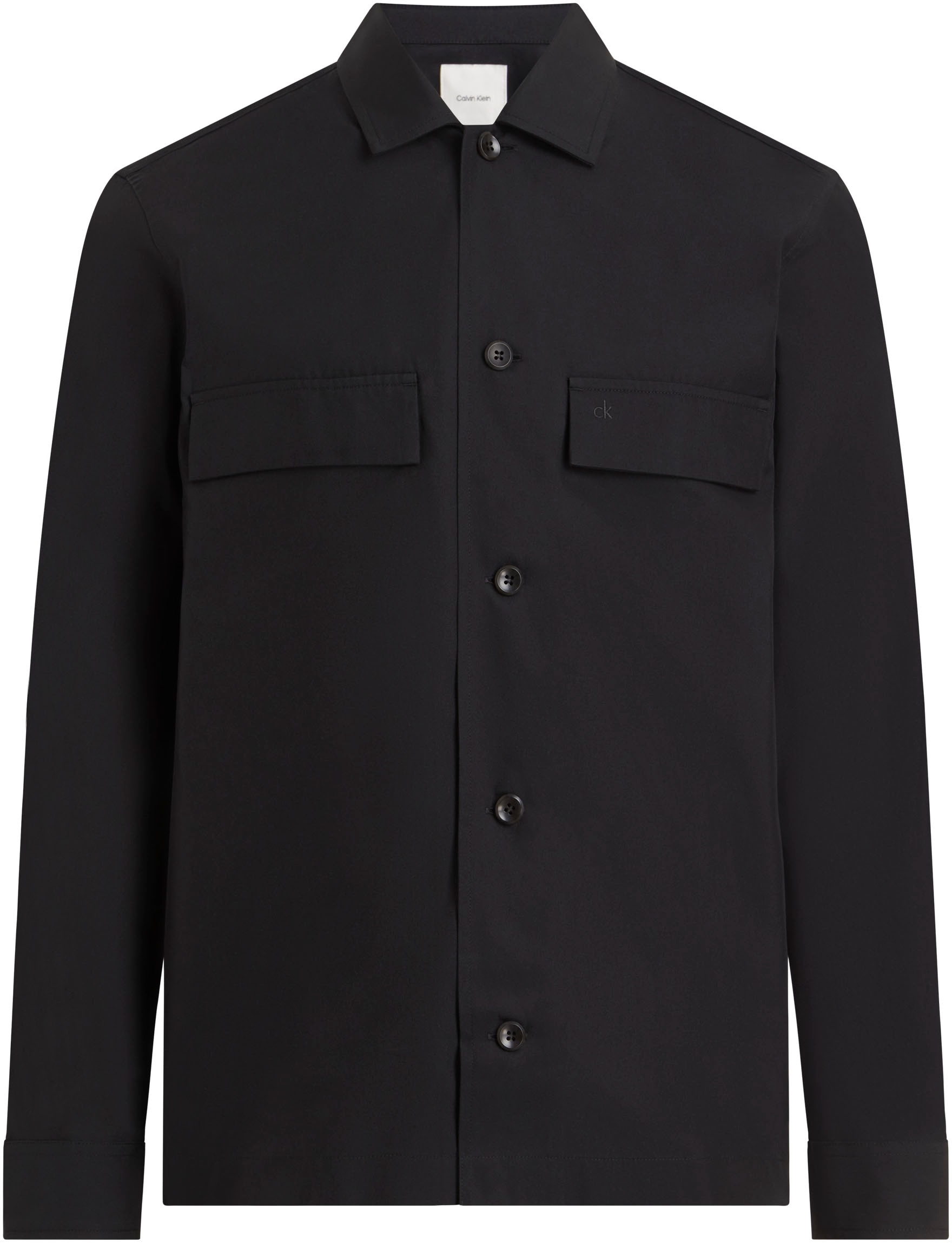 Calvin Klein Langarmhemd »COTTON BLEND OVERSHIRT«, mit Logoprint