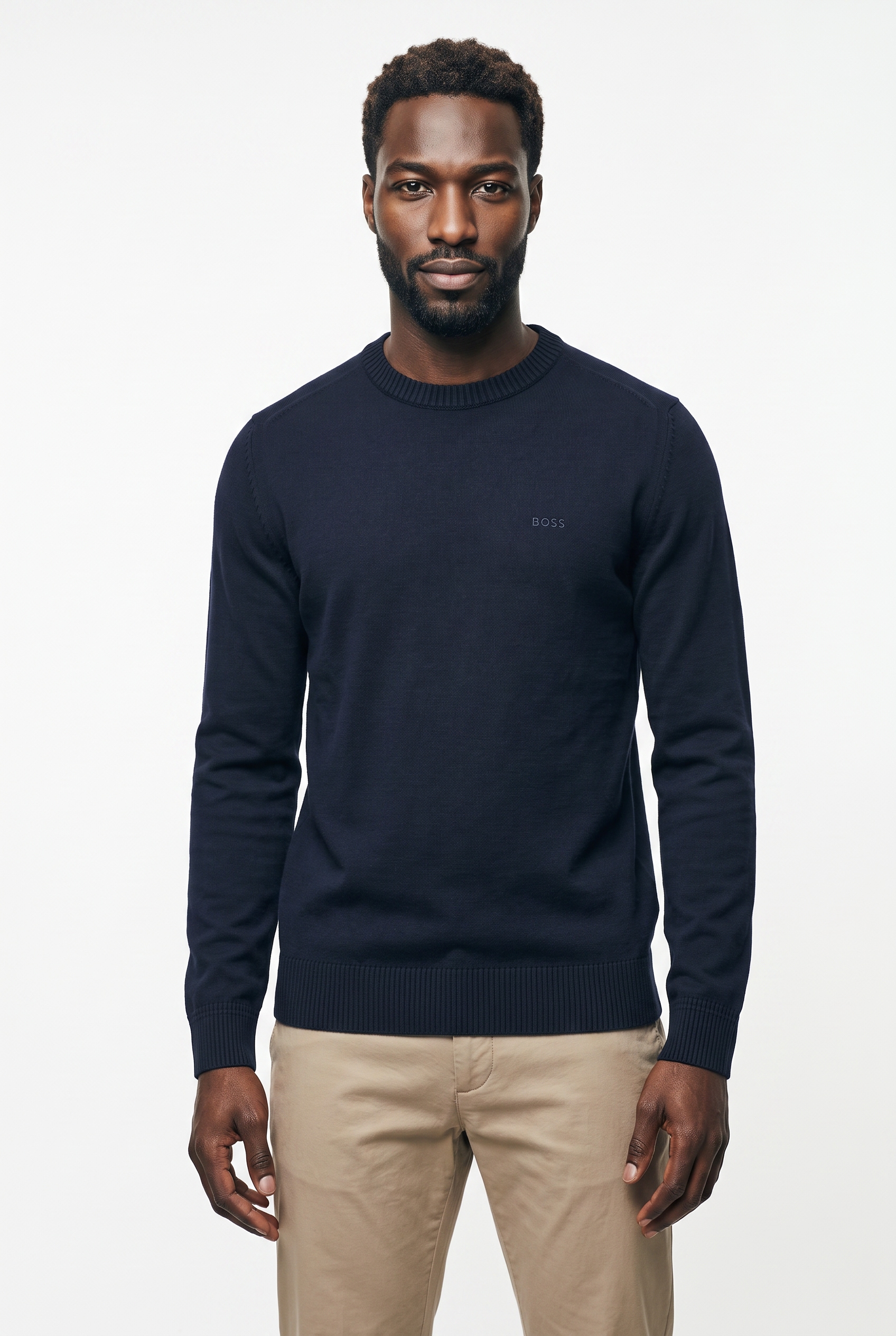 BOSS ORANGE Strickpullover »Avac« mit Schurwolle, Regular Fit, gesticktes Logo