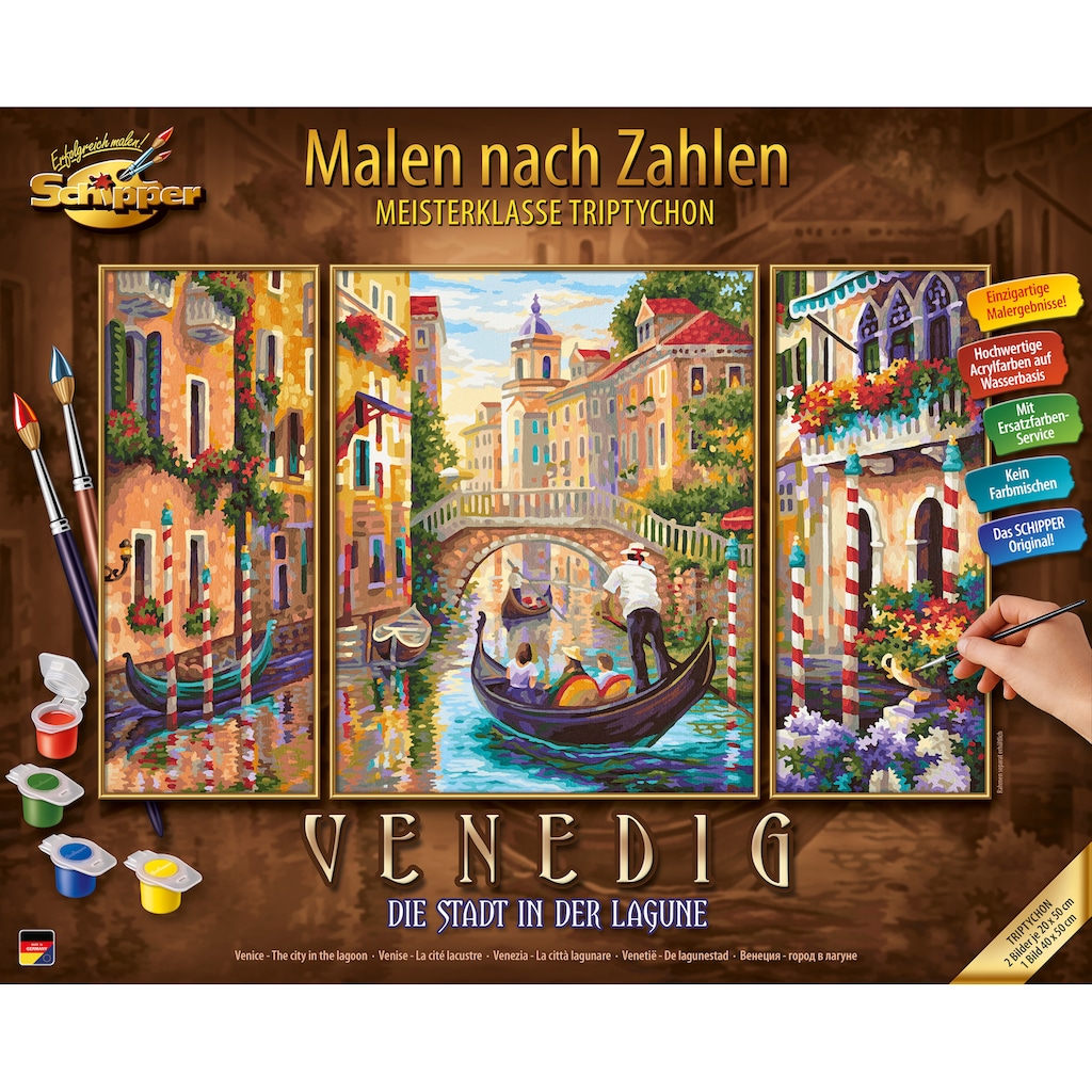 Schipper Malen nach Zahlen »Meisterklasse Triptychon - Venedig - Die Stadt in der Lagune«, Made in Germany