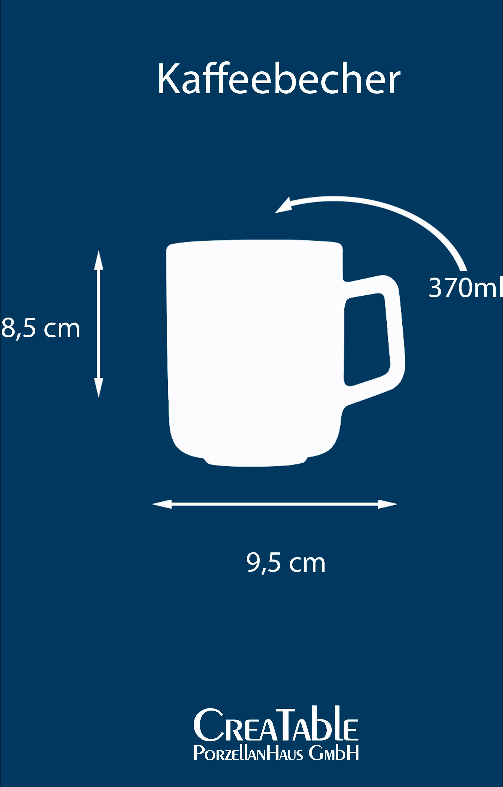 CreaTable Becher »Yuki«, (Set, 4 tlg.), 370 ml, 4-teilig