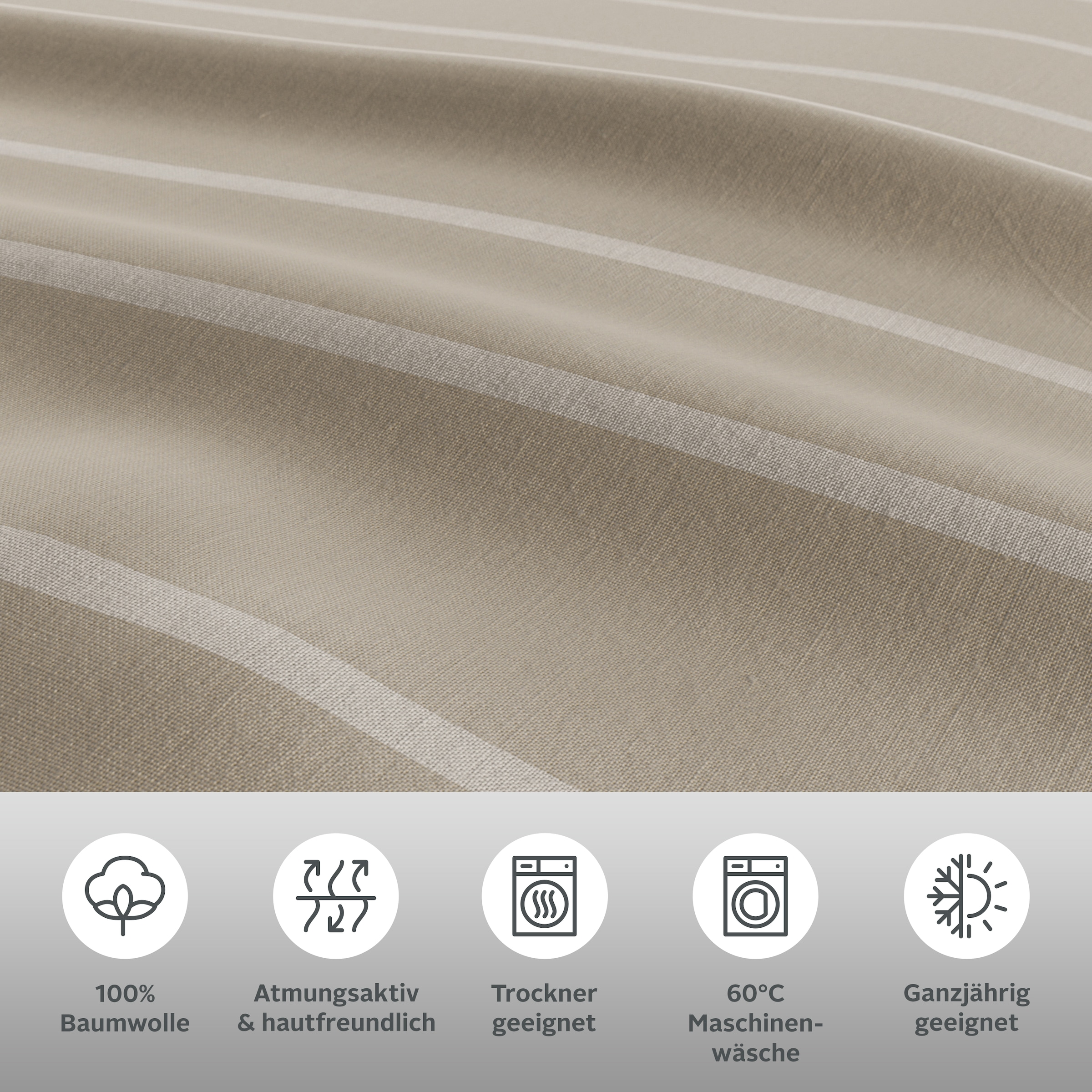 OTTO home Bettwäsche »Katja« 2 Stk. Bettwäsche aus Baumwolle, Bettwäsche mit Streifen-Design, Wendeoptik