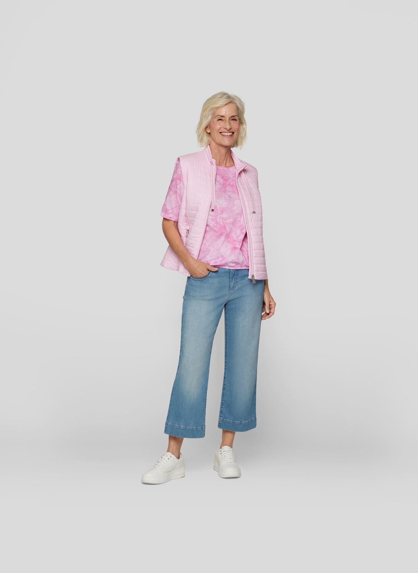 Rabe Rundhalsshirt, mit floralem Muster