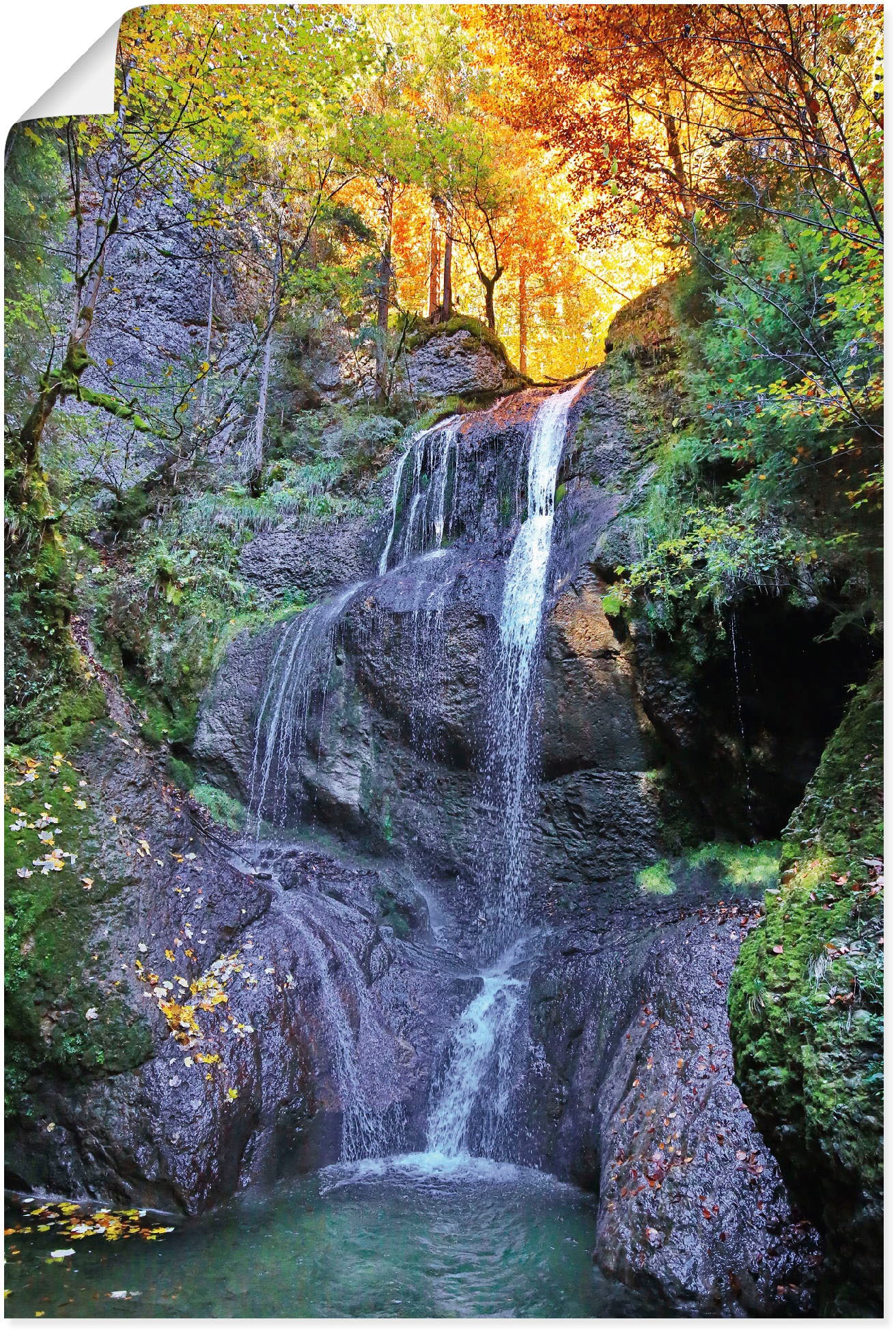 Artland Wasserfall Alubild, Größen versch. Poster Leinwandbild, Raten kaufen Wasserfallbilder, im als oder Wandaufkleber in »Niedersonthofener auf Wandbild (1 St.), Allgäu«,