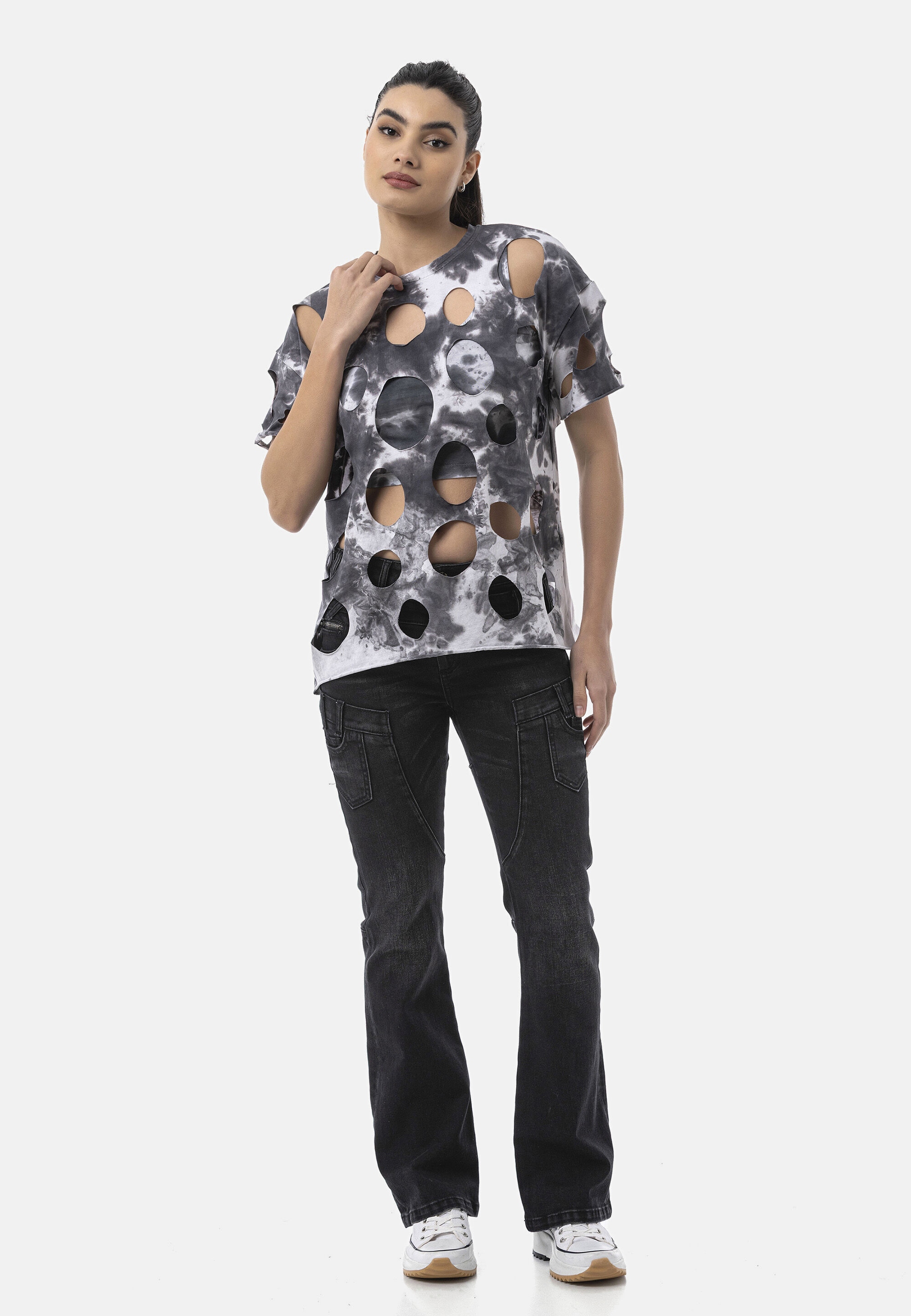 Cipo & Baxx T-Shirt »WT393« mit Cut-Out-Details