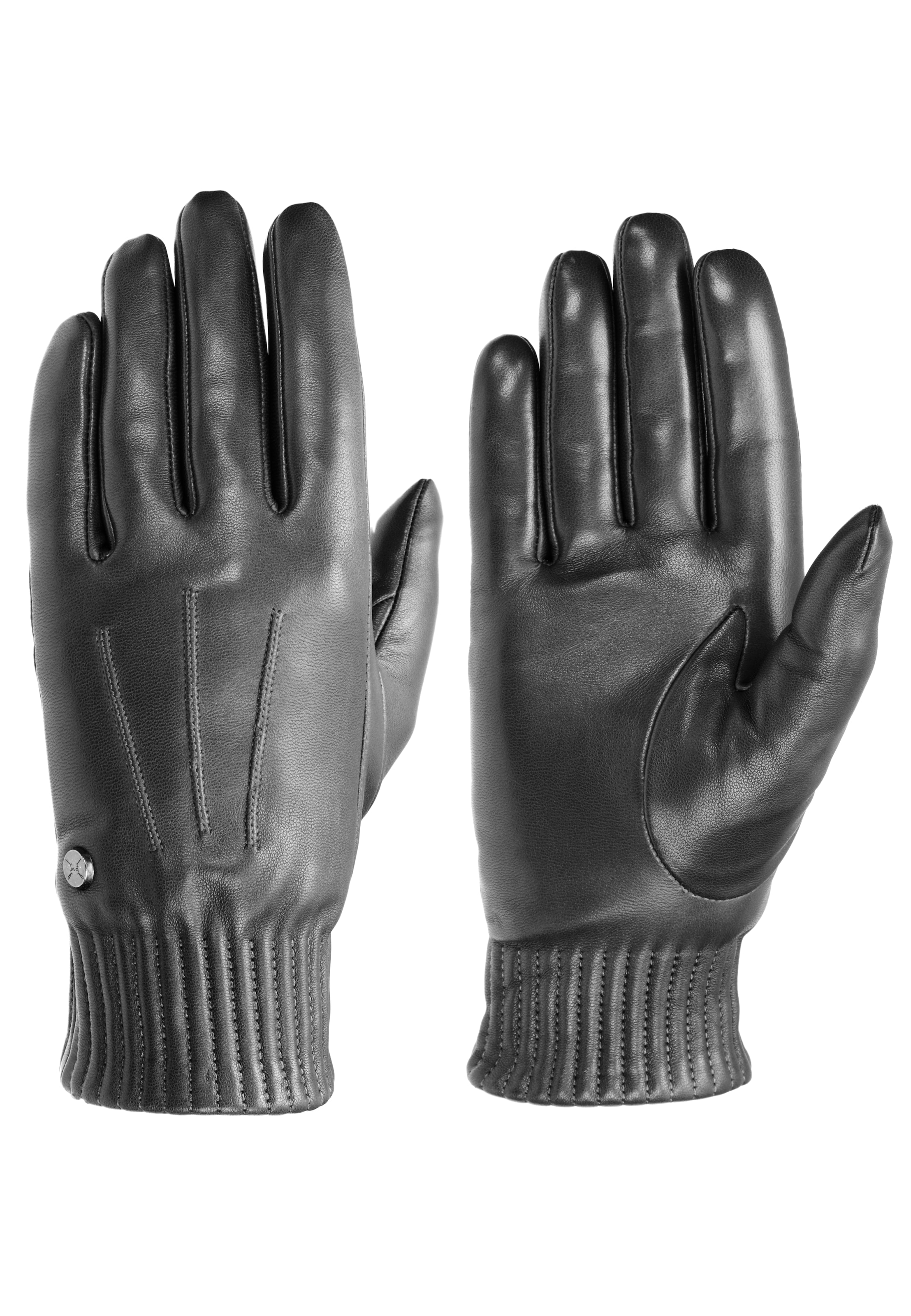PEARLWOOD, Damen, Lederhandschuhe »MIMI« weiches Fleecefutter, Temperaturregulierend, black, black, Damenhandschuhe von Pearlwood