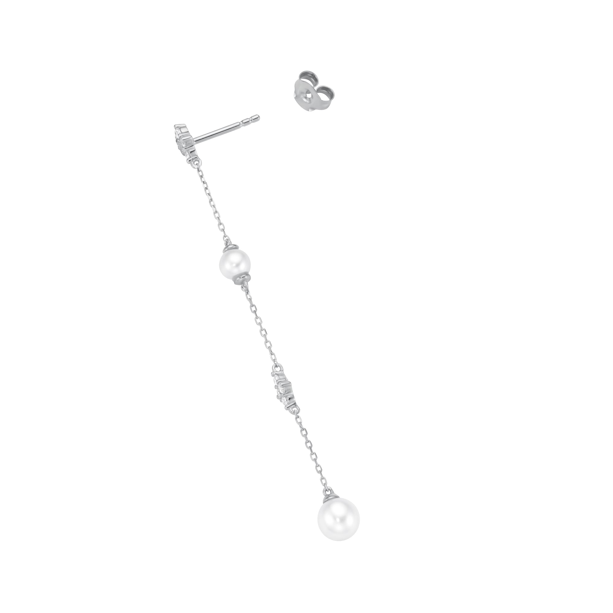 GIORGIO MARTELLO MILANO Paar Ohrhänger »Ohrhänger mit Süßwasser-Perlen und Zirkonia, Silber 925«