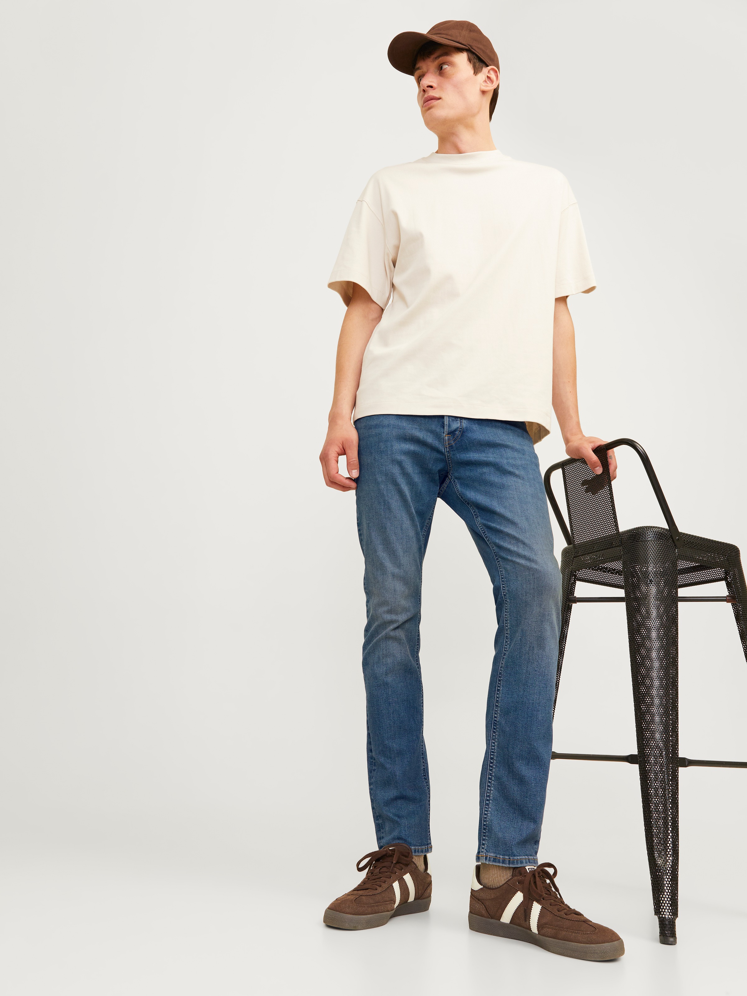 Jack & Jones Slim-fit-Jeans »JJIGLENN Slim-Fit mit Stretch und praktischer 5-Pocket-Form«, mit Abriebeffekten