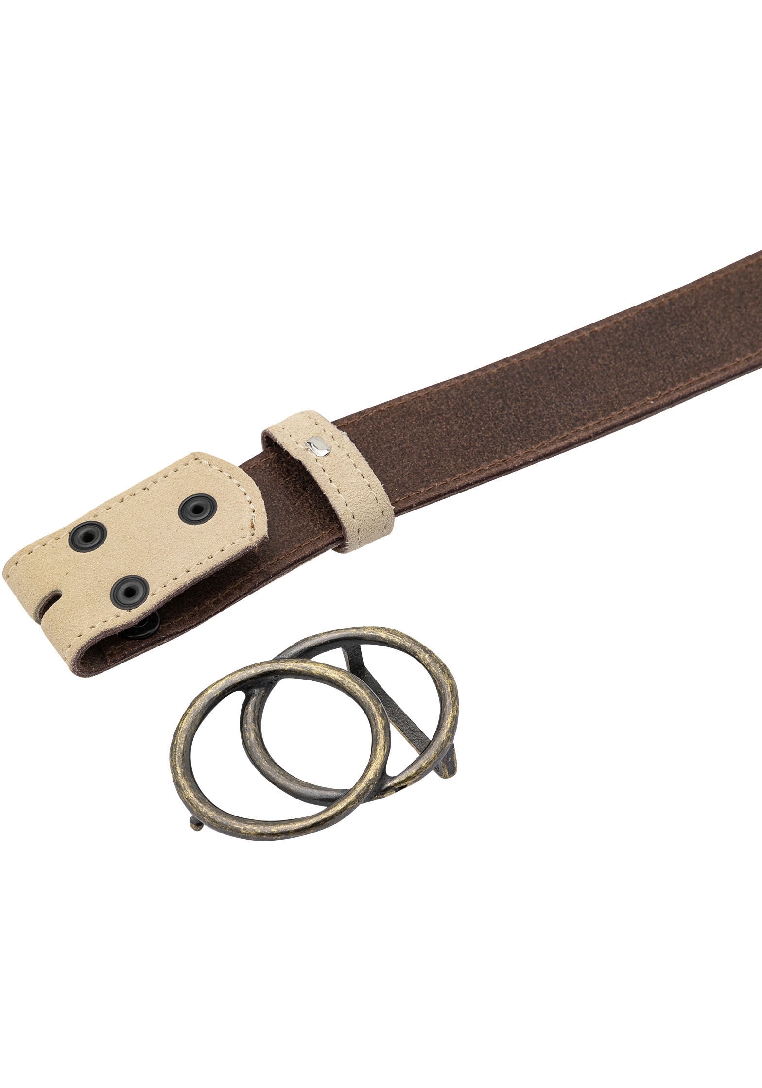 Rettungsring Gürtel Ledergürtel mit austauschbarer Schließe »2 Kreise Rustikal«