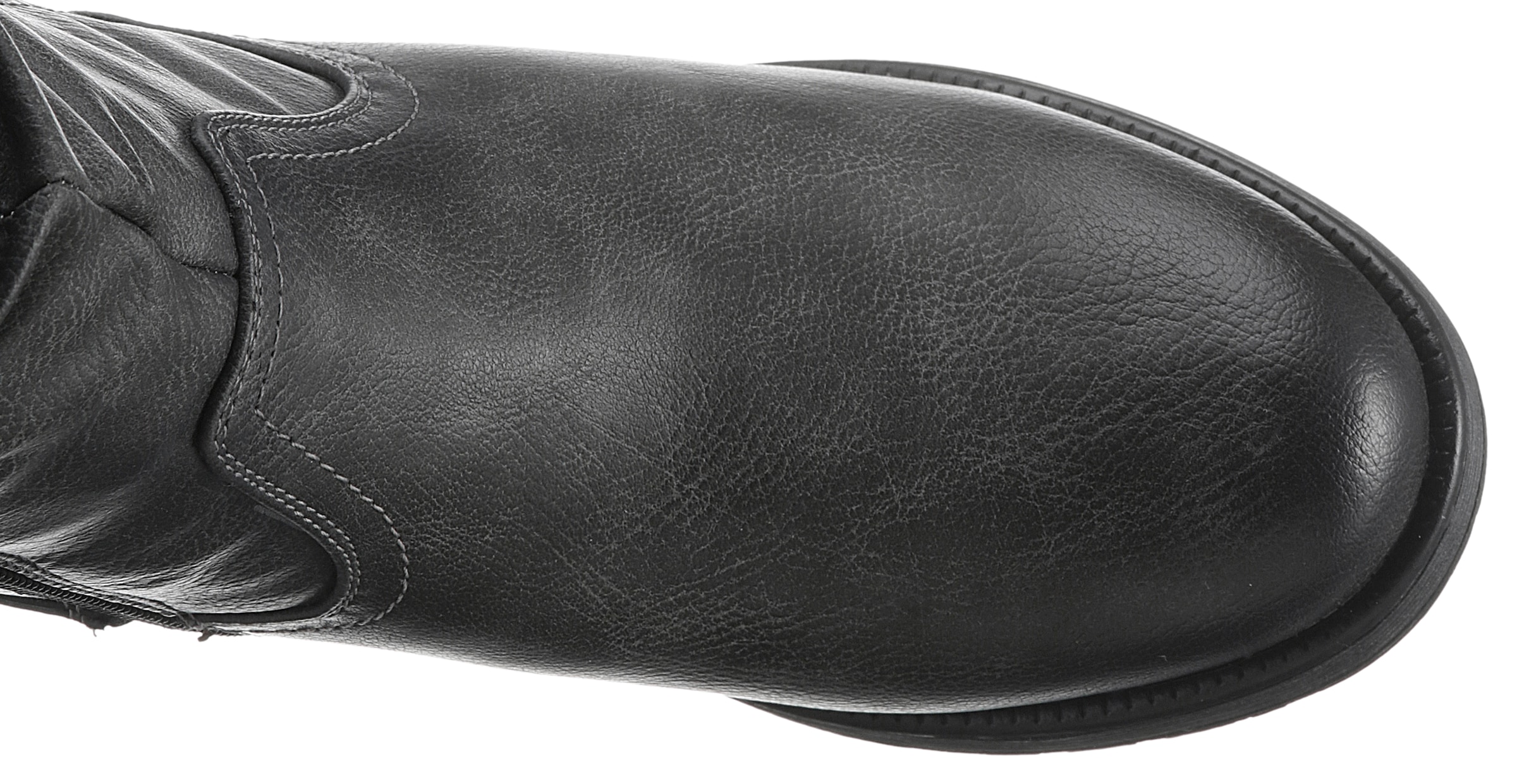 Mustang Shoes Winterstiefel, Langschaftstiefel, Blockabsatz, mit Raffungen am slouchy Schaft