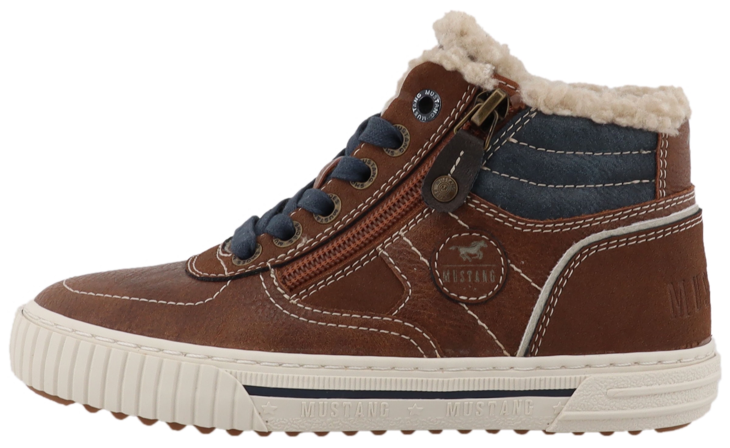 Mustang Shoes Sneaker »Ezio«  High Top Sneaker, Schnürboots mit Reißverschluss