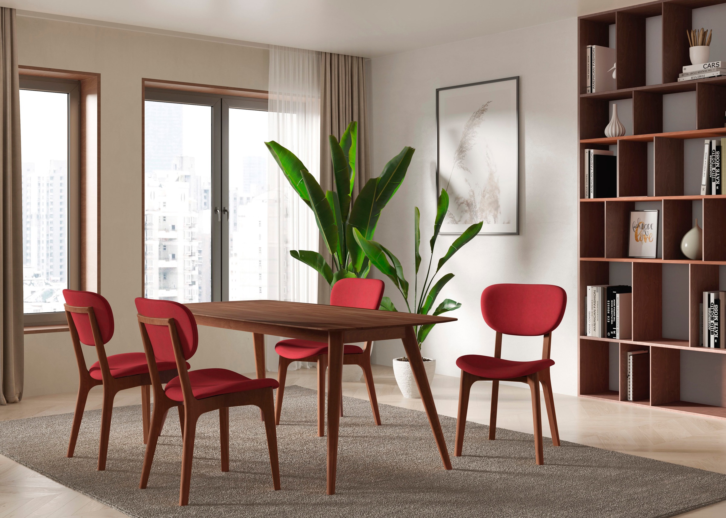 INOSIGN Stuhl »COZY Made in Italy«, (Set), 2 St., Microfaser, Gestell in Buche, Kirsch- oder Nussbaum, Massivholz, Design Stuhl