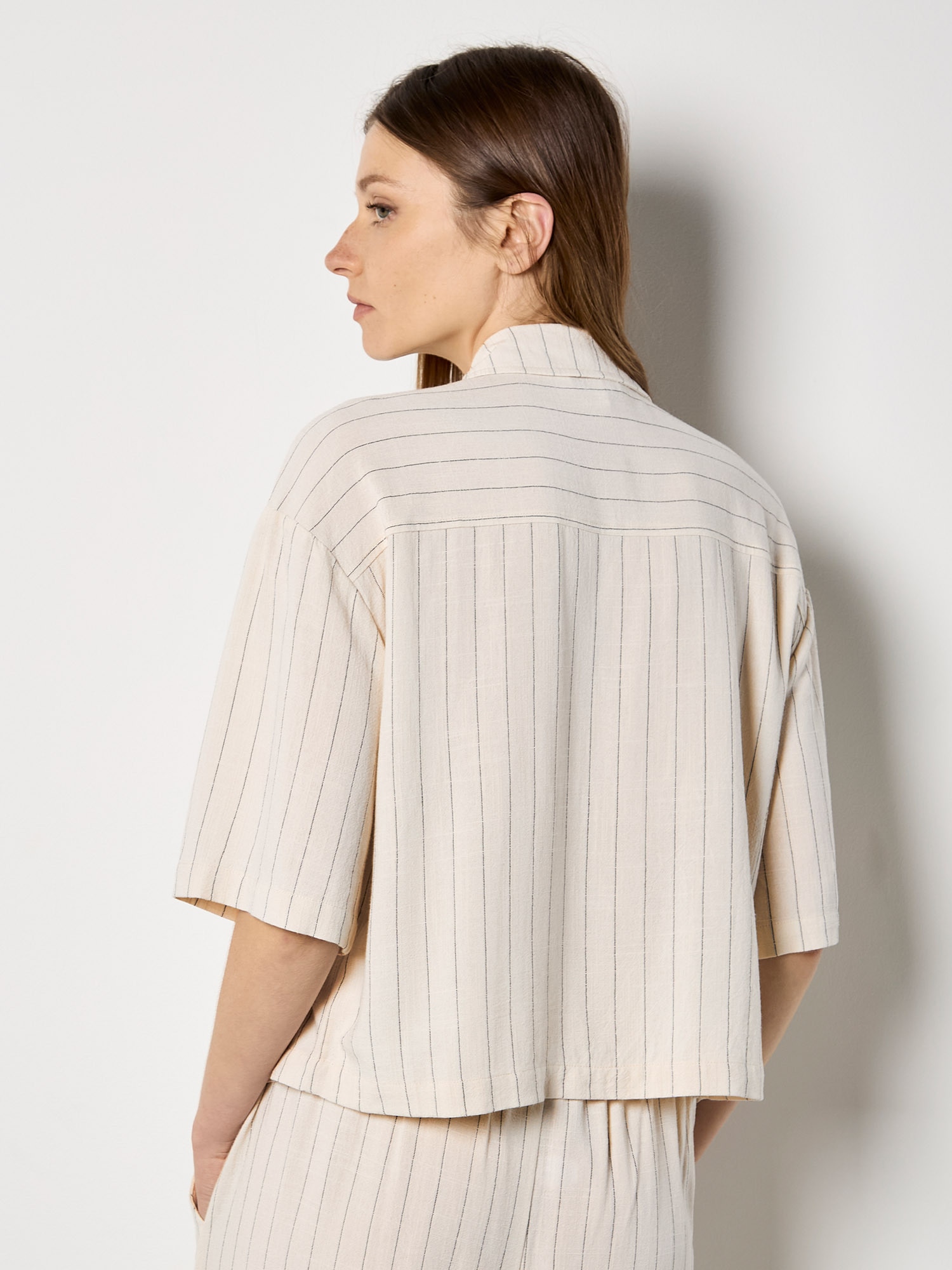 Apricot Hemdbluse »Nadelstreifenhemd aus Leinenmischung« mit verdecktem Verschluss