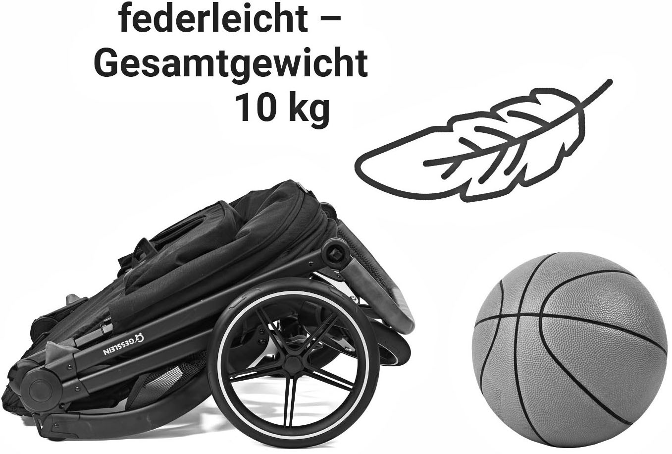 Gesslein Kombi-Kinderwagen »FX4 Soft+ mit Aufsatz Swing schwarz, sand«, mit Babywanne C3 und Babyschalenadapter
