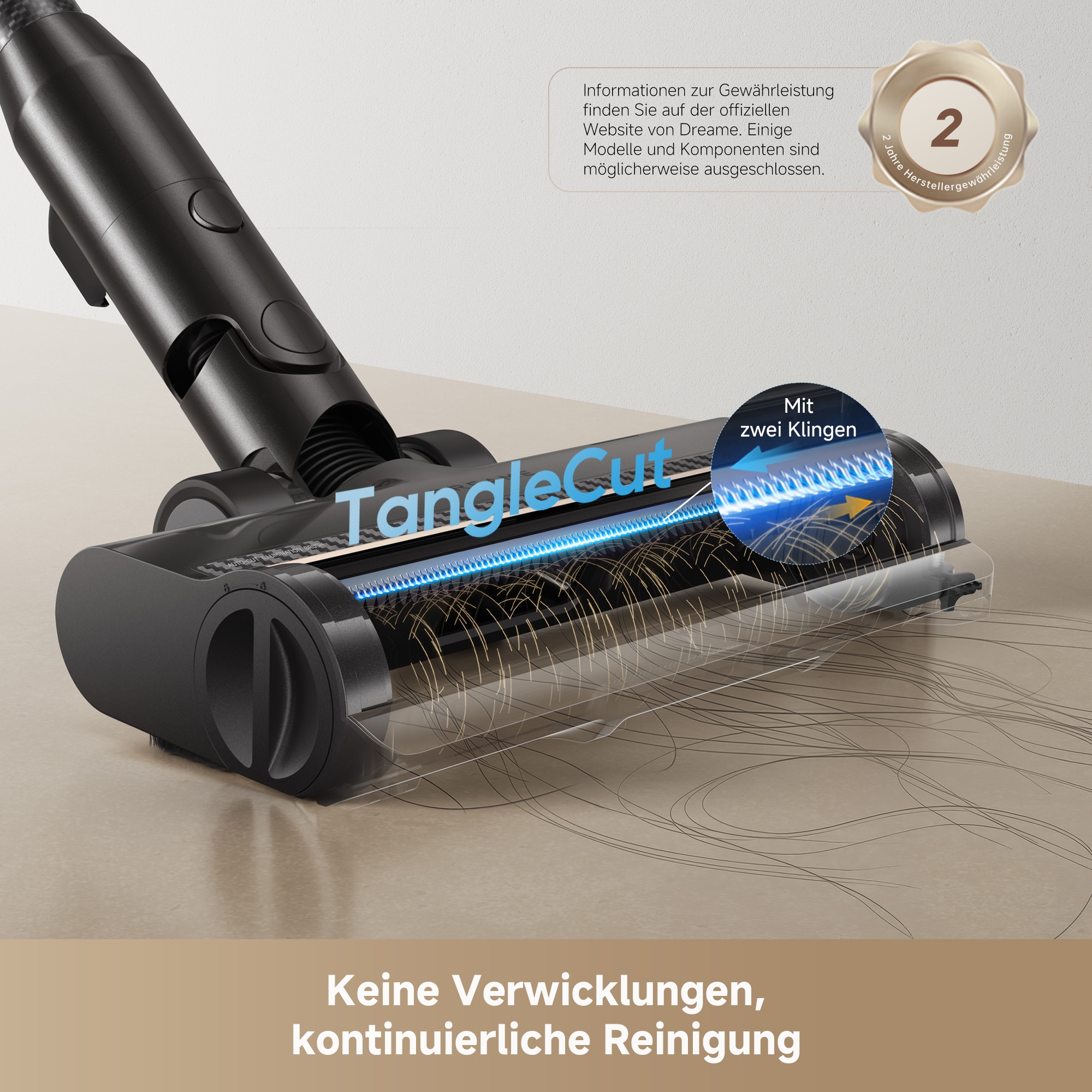 Dreame Akku-Hand-und Stielstaubsauger »R20 Pro« 26000 Pa, Anti-Haar, 99.9% Filter, LED, Flex 90°