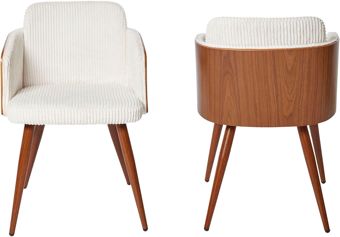 Jahnke Schalenstuhl »CHIC SIT DUO« (Set) 2 Stk.edles Design,Massivholz-Rückenteil,Armlehnen,Metallgestell in Holzlook