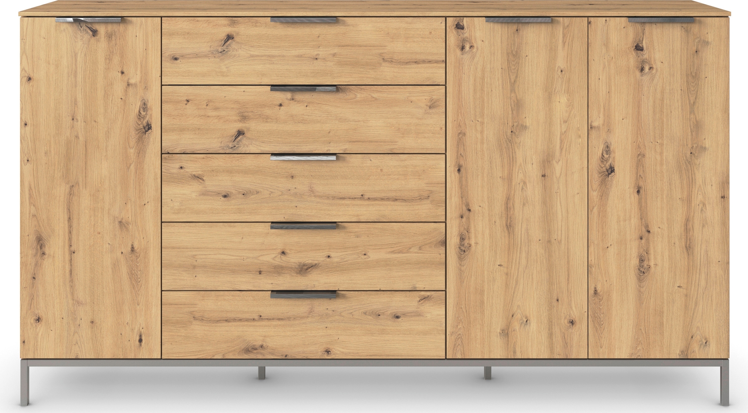 rauch Kombikommode »Kommode Türkommode Sideboard Kombikommode FLIPP« Breite 200 cm mit 4 Einlegeböden,  3-türig mit  5 Schubladen und Soft-Close-Funktion