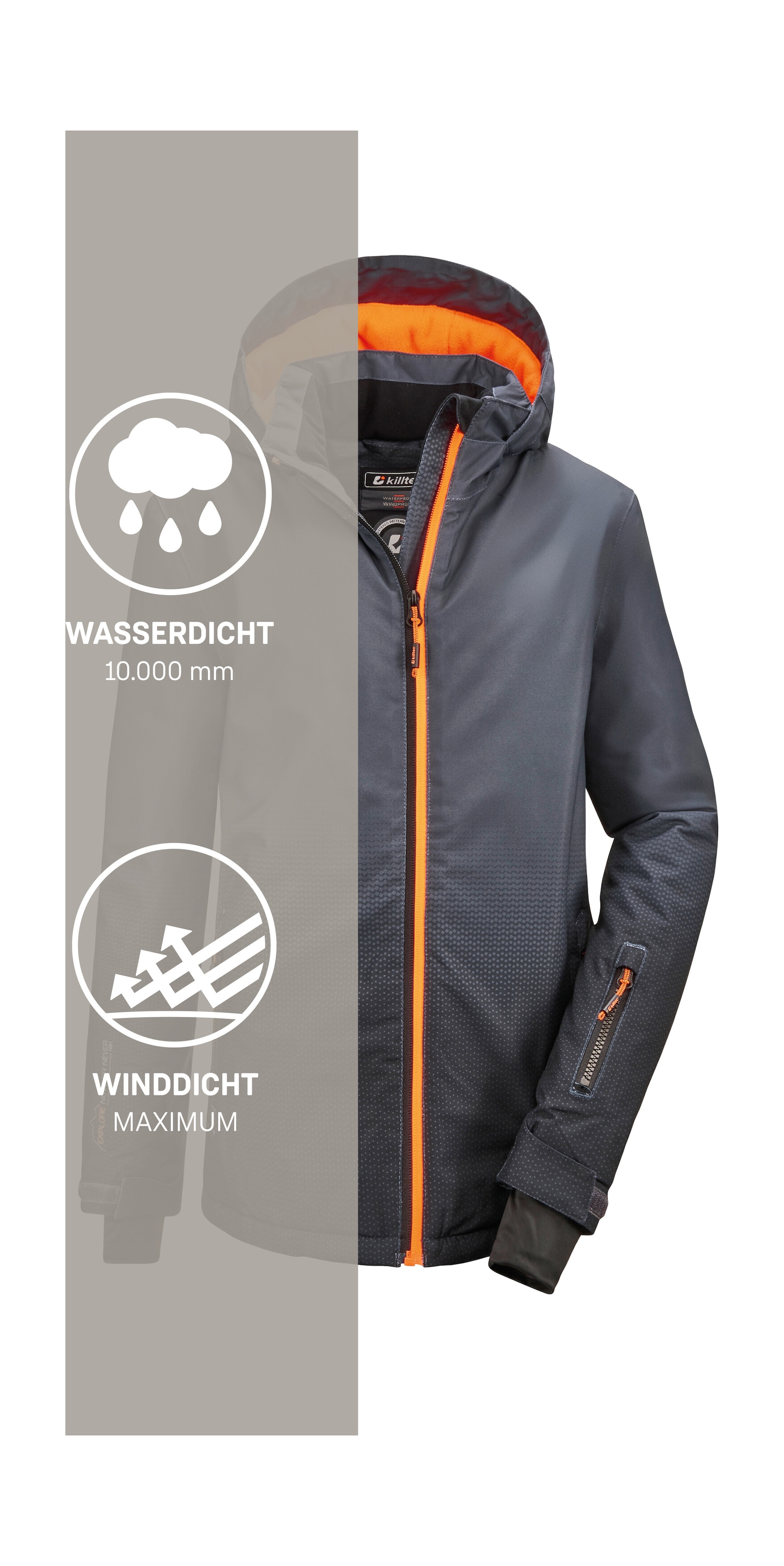 Killtec Outdoorjacke »Lynge BYS JCKT E« Wasserdichte Funktionsjacke mit Schneefang und coolem Design