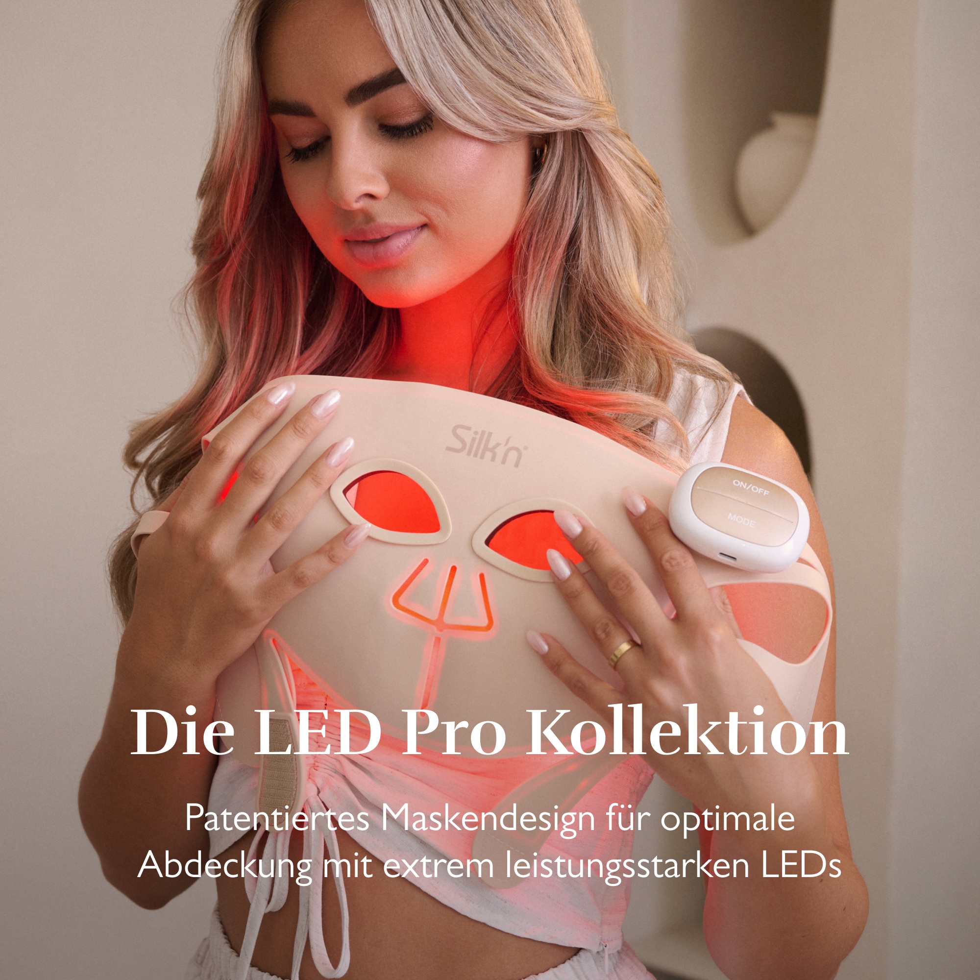 Silk'n Anti-Aging-Gerät »LED Face Mask Pro« Fortschrittliche kabellose LED-Maske mit 7 Lichtmodi