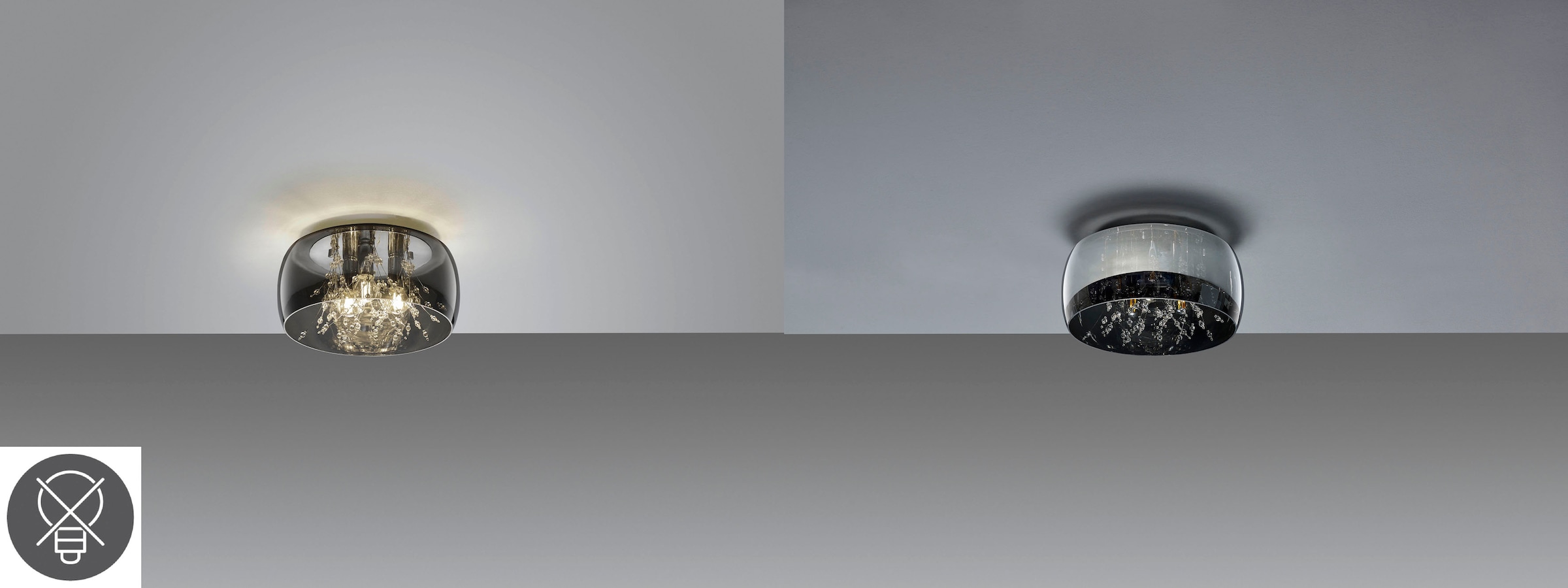 kaufen 3xE14 XXL exkl 3 TRIO Deckenlampe online Garantie Ø | Leuchten »Crystel«, Elegante Leuchtmittel Deckenleuchte 34cm, mit 3 Glasschirm mit flammig-flammig, Jahren